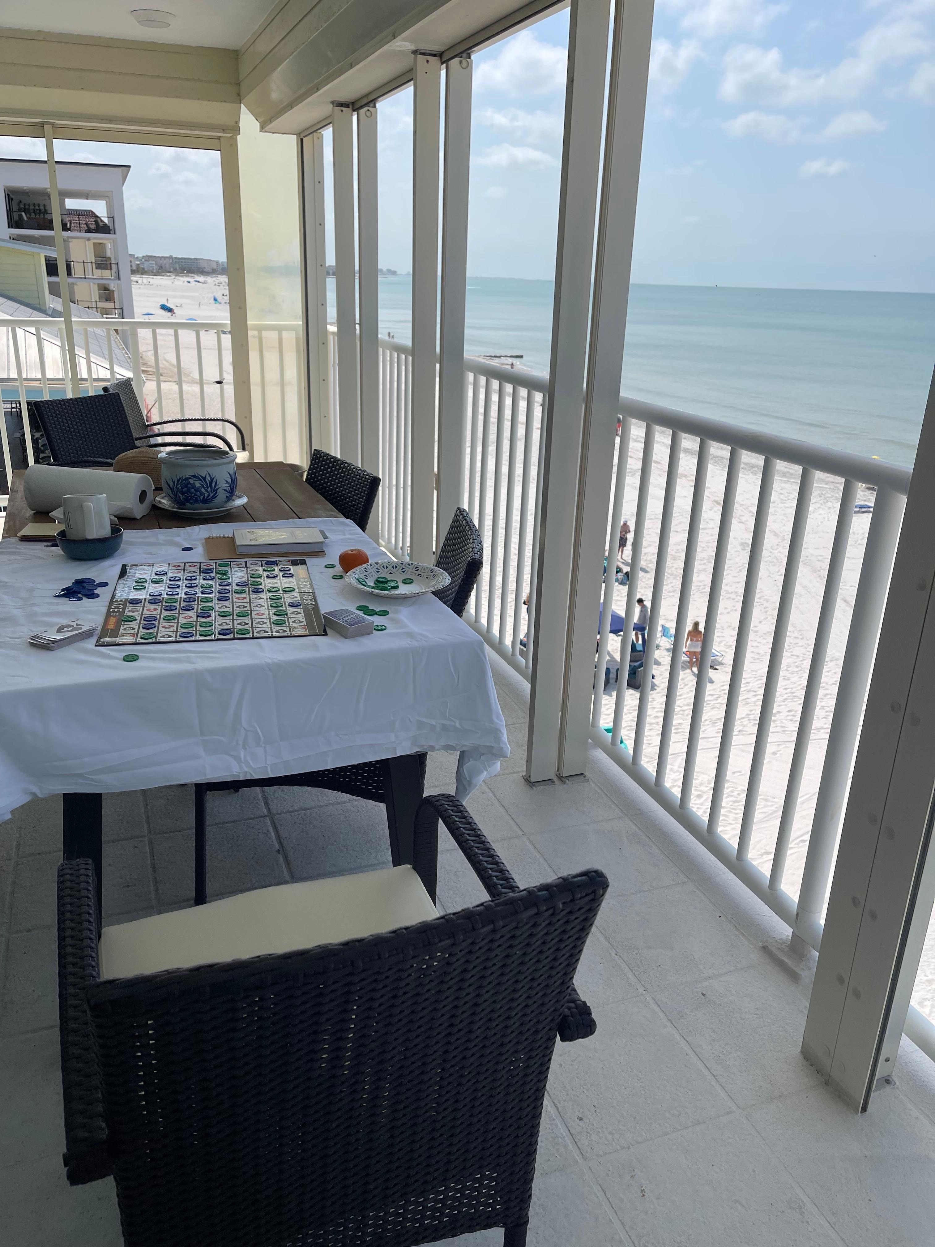 Board games on the balcony