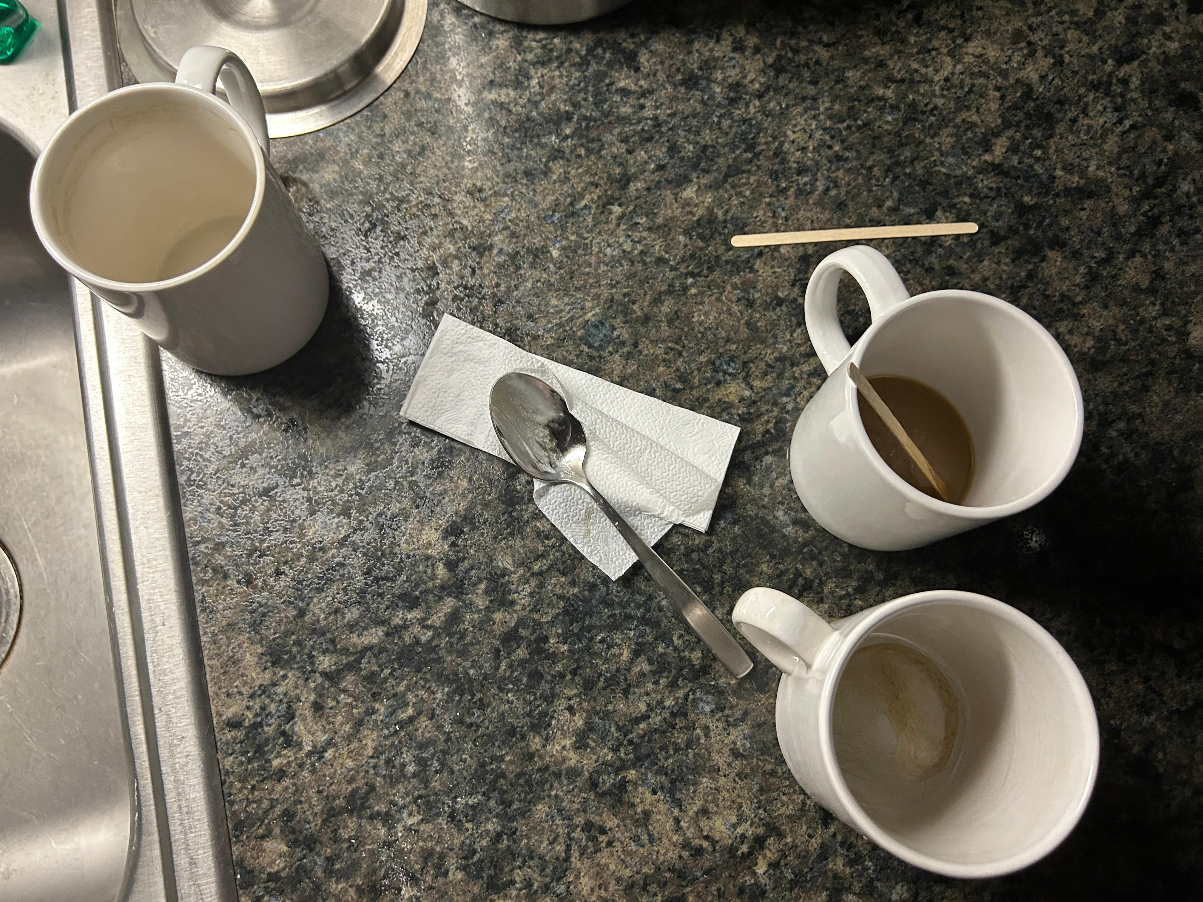 By the coffee maker on arrival