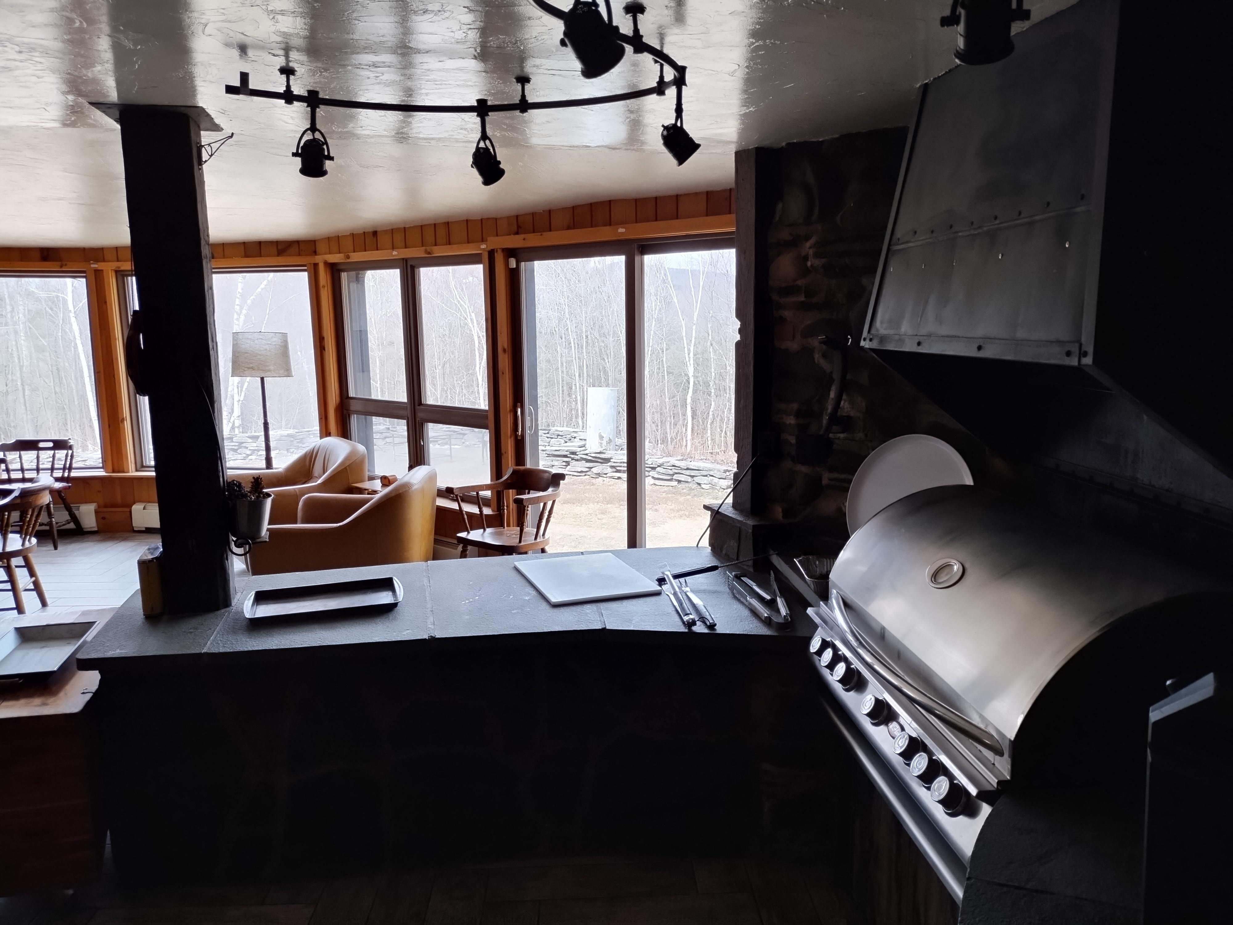 Indoor grill in dining/family room 