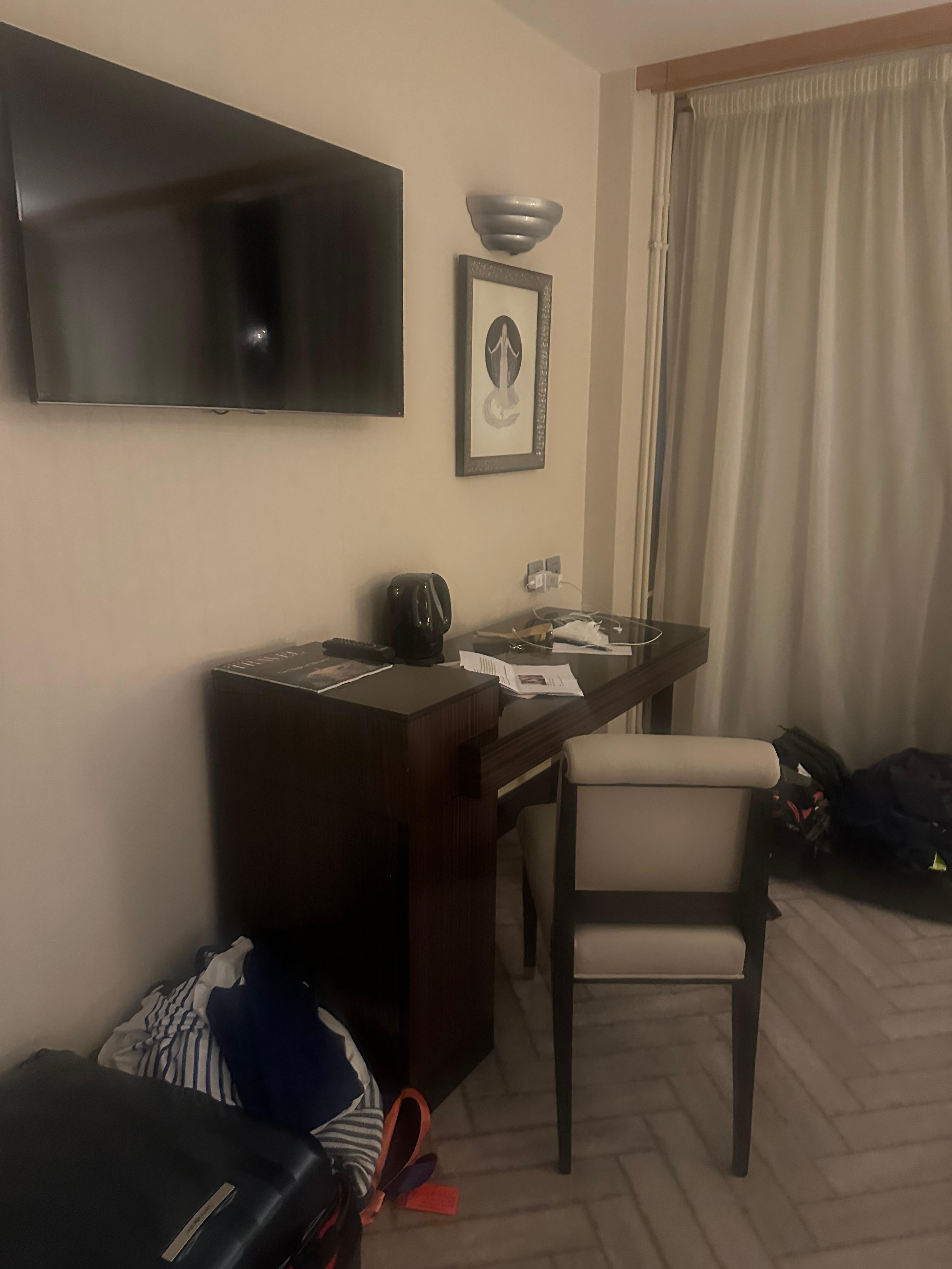 Old furniture and room smells like bug spray