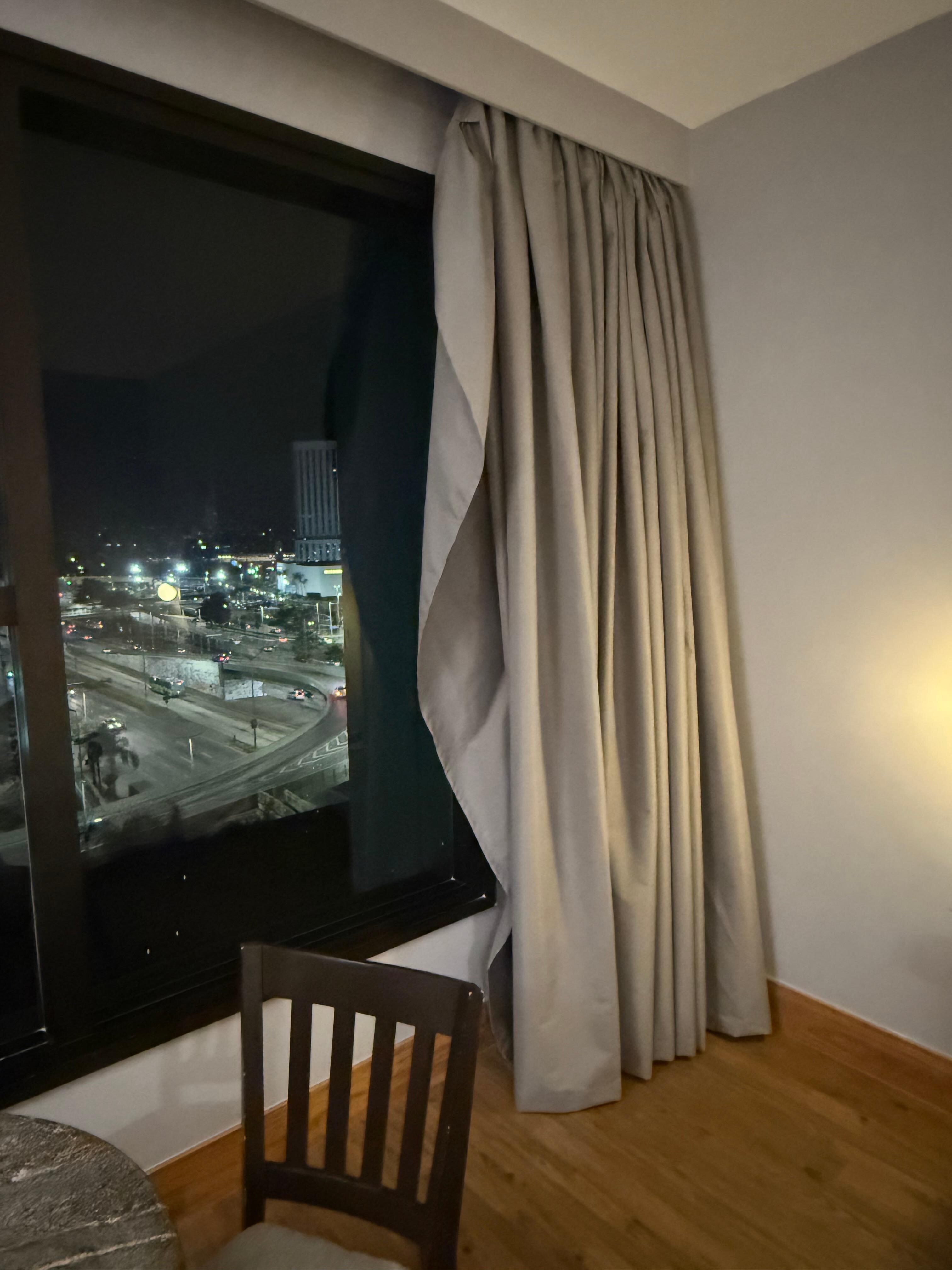curtains falling off the rod,  dirty window sills, knicked and satined furniture