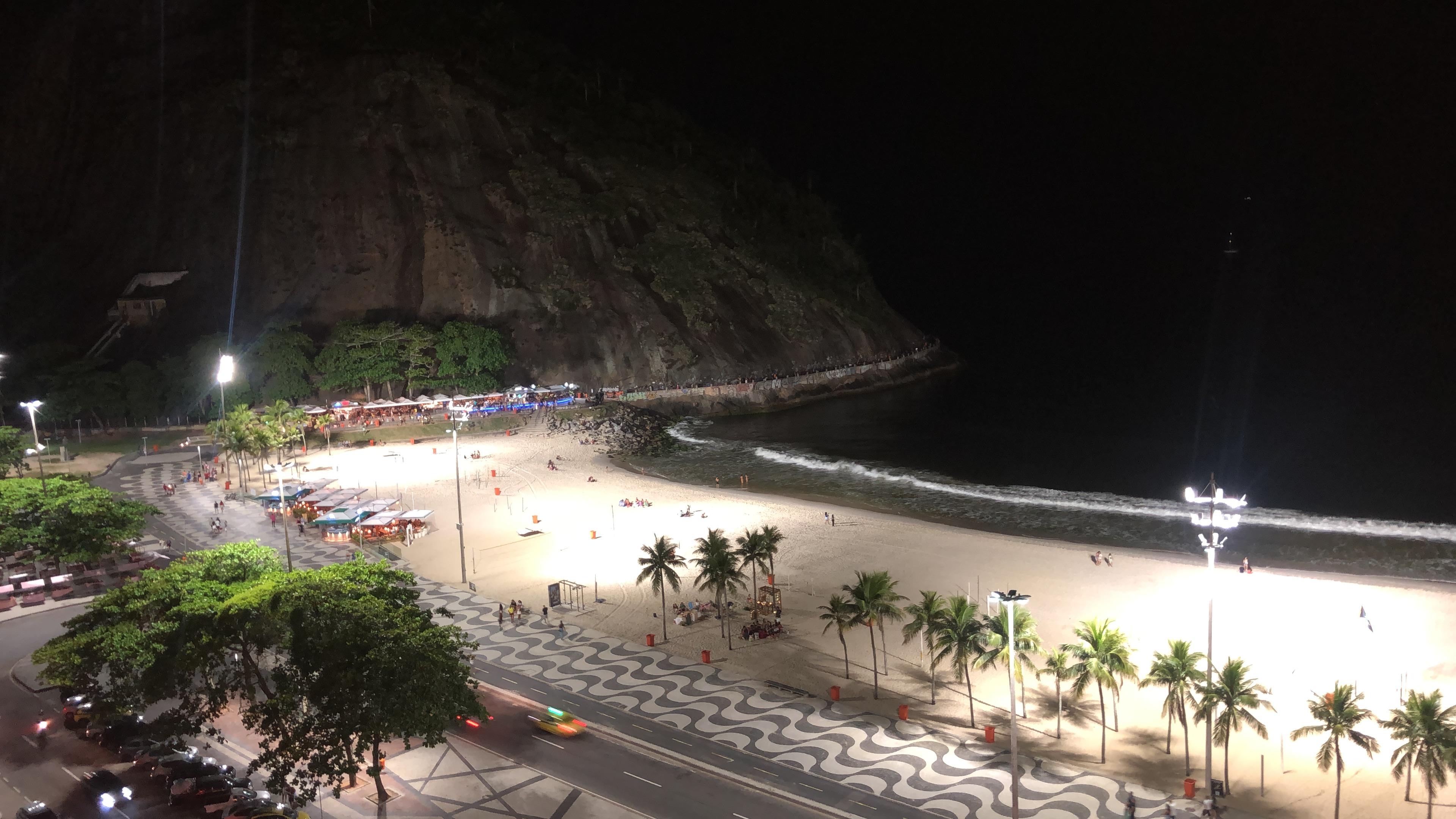 Rooftop at night view a morro de Leme