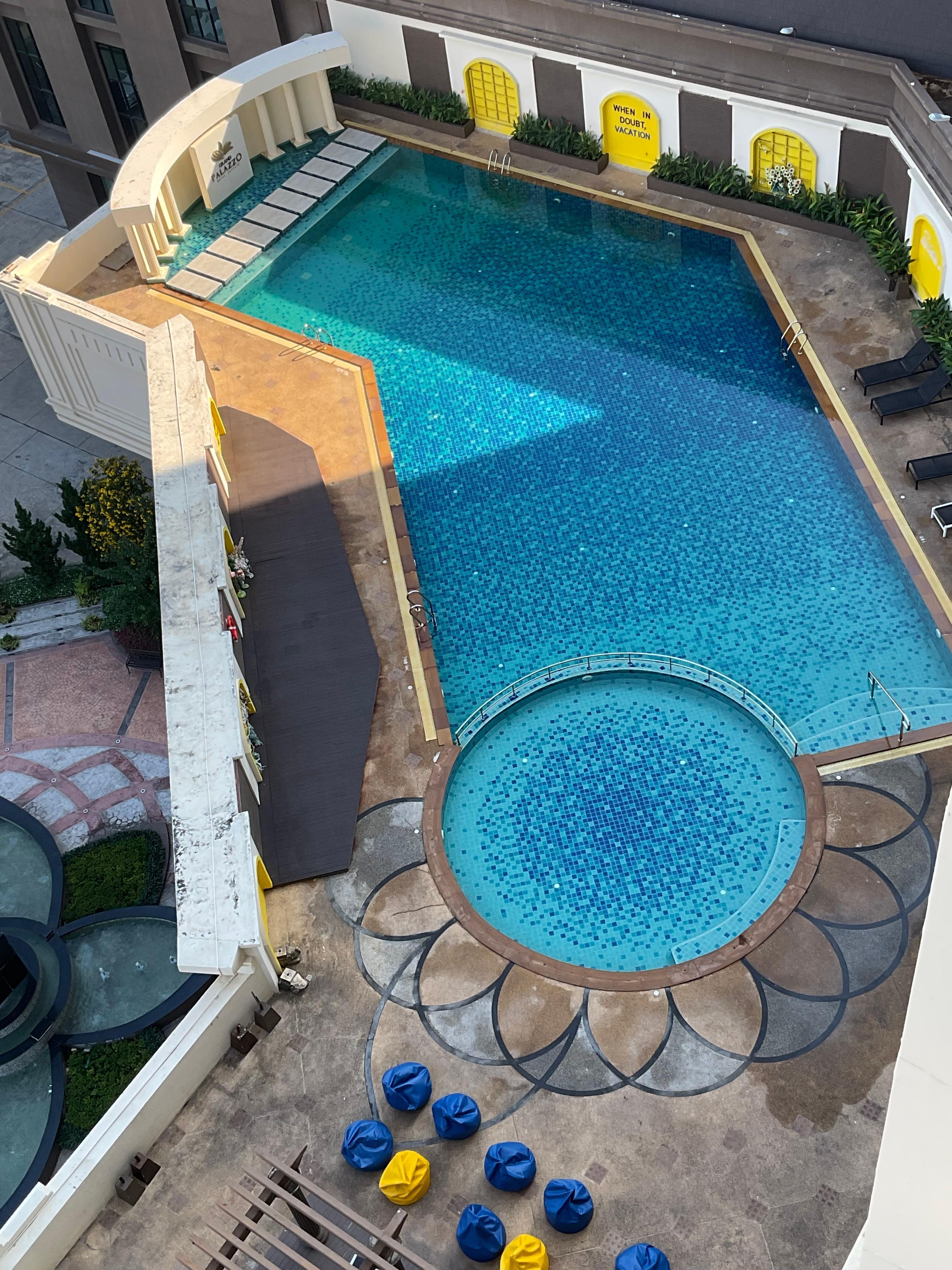 Vanaf balkon gezien