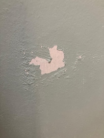 A paint peeling spot