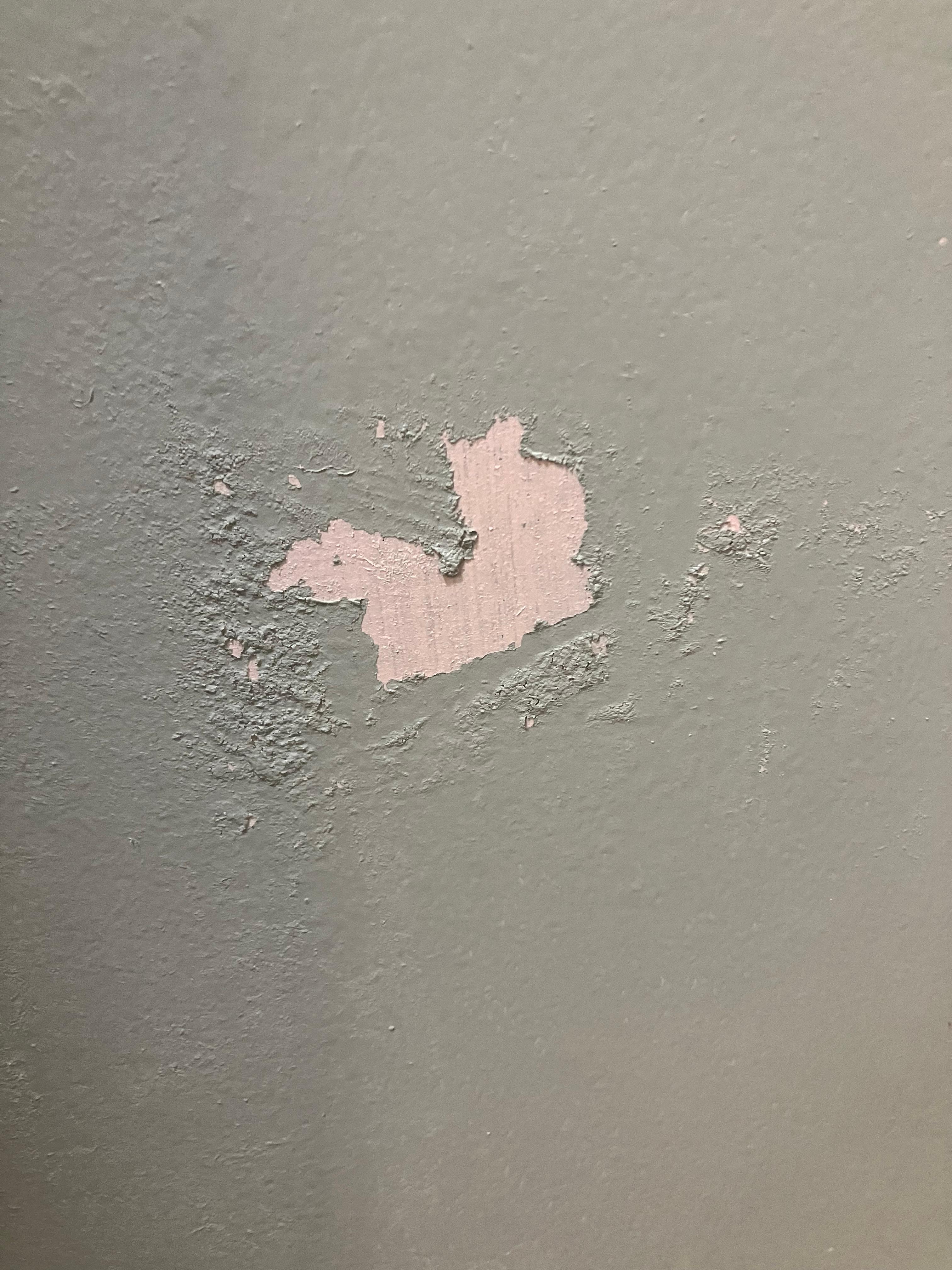 A paint peeling spot