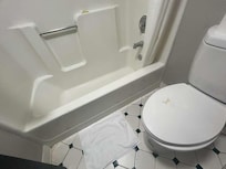 Cigarette burns on bath tub