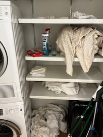 extra dirty blanket with a full load of dirty towels from previous guest