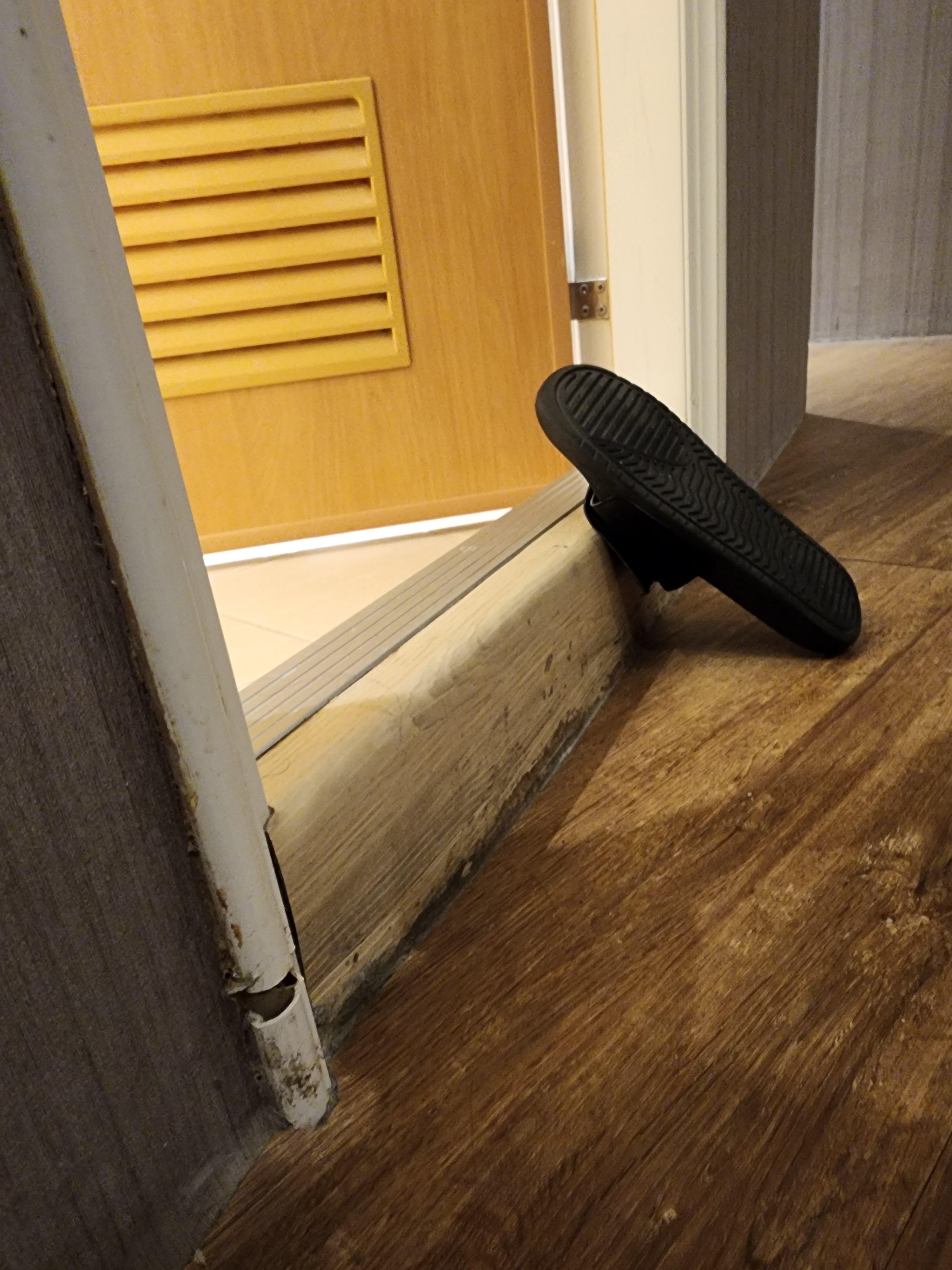 I can only add 8 photos, but notice the high & dirty the threshold.