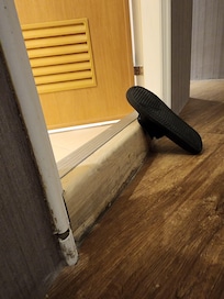 I can only add 8 photos, but notice the high & dirty the threshold.