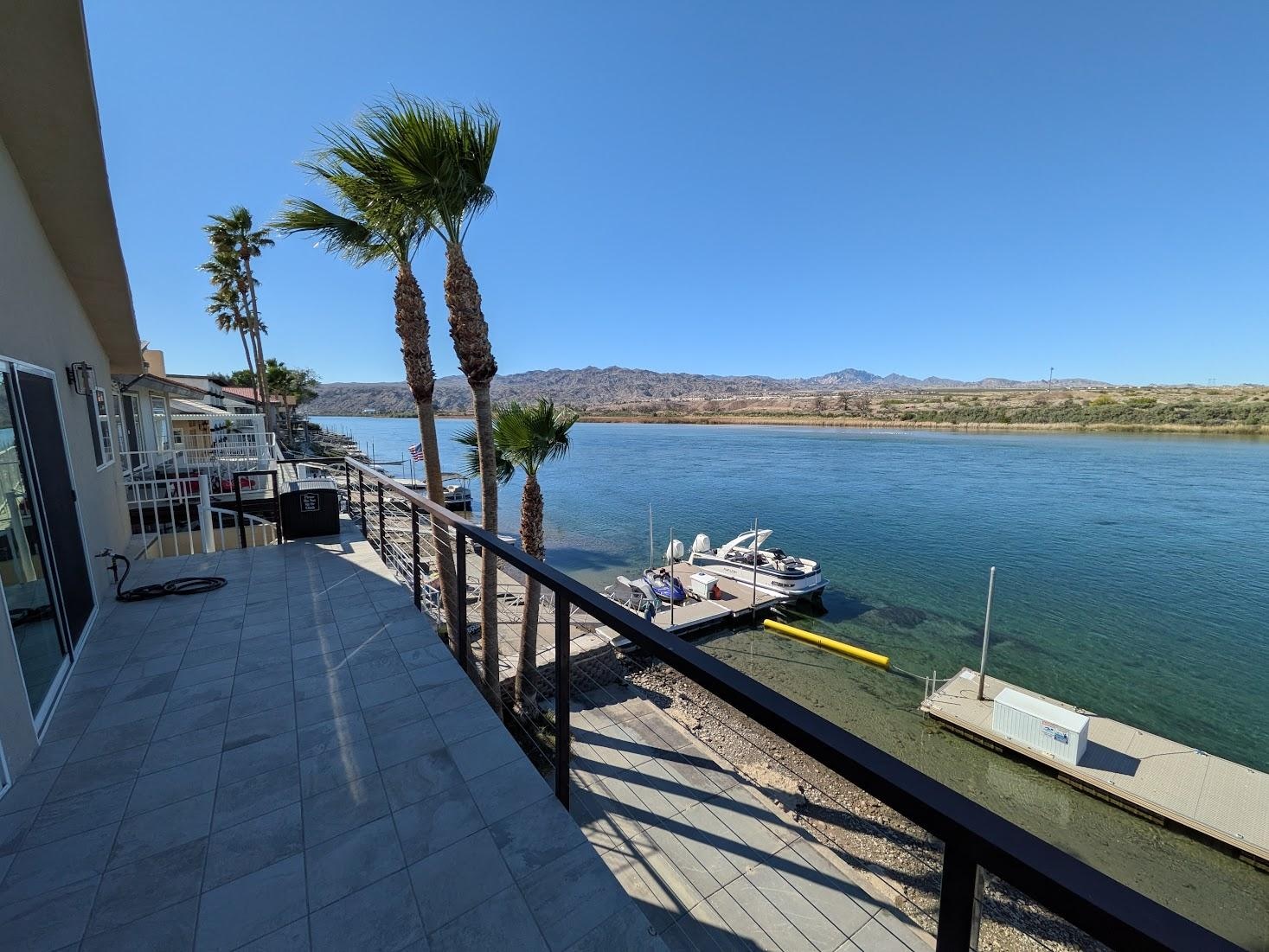 blue skies and blue river