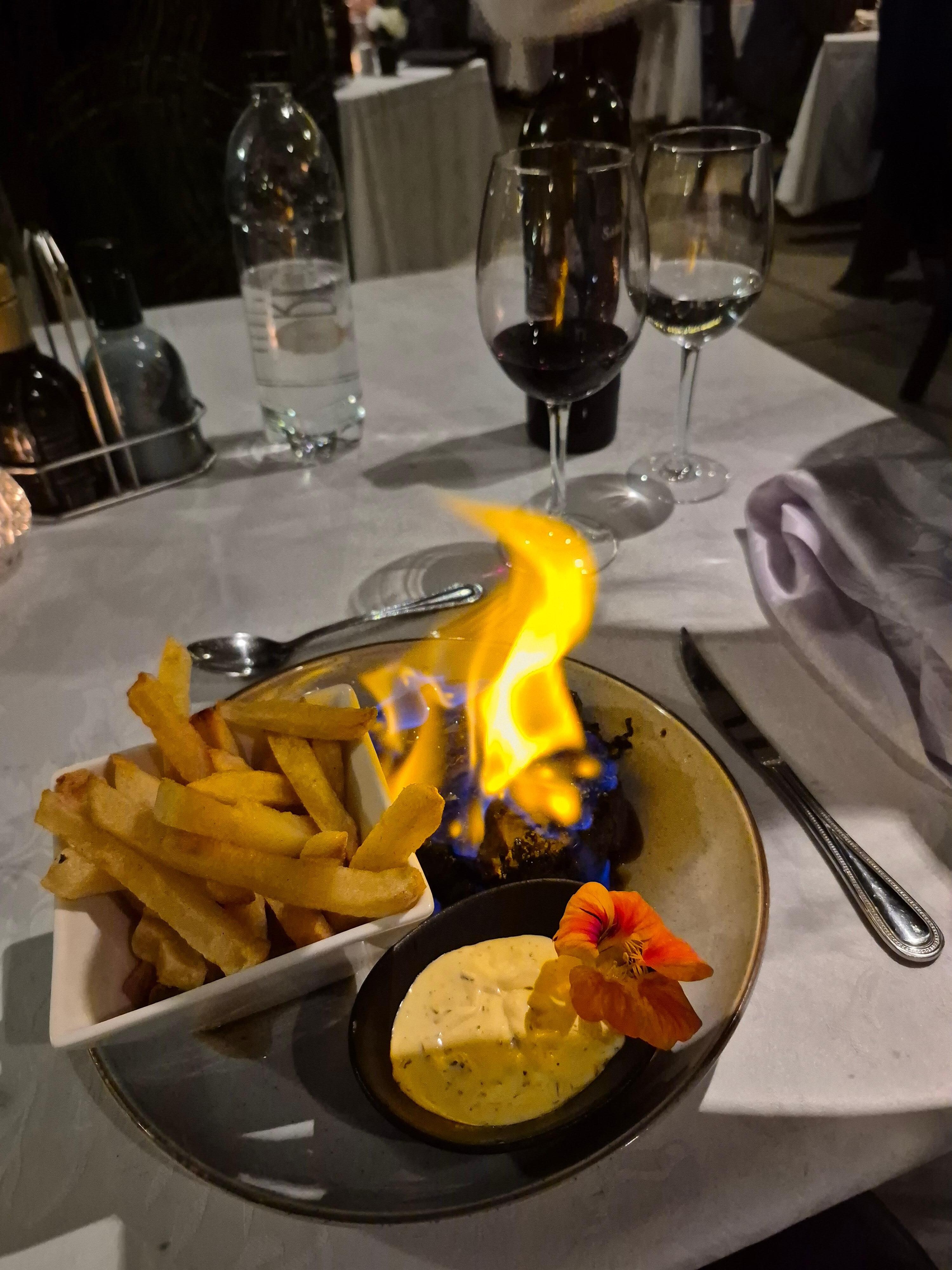 Dinner at Orange: Chateau Briand. 