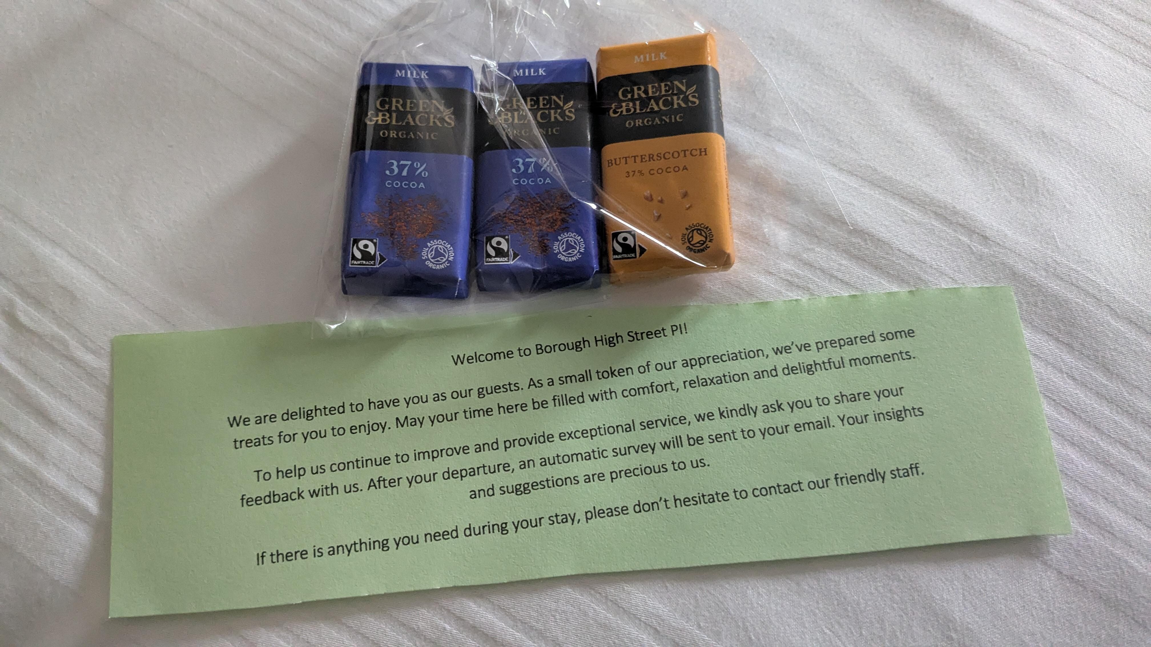 On our bed when we checked in