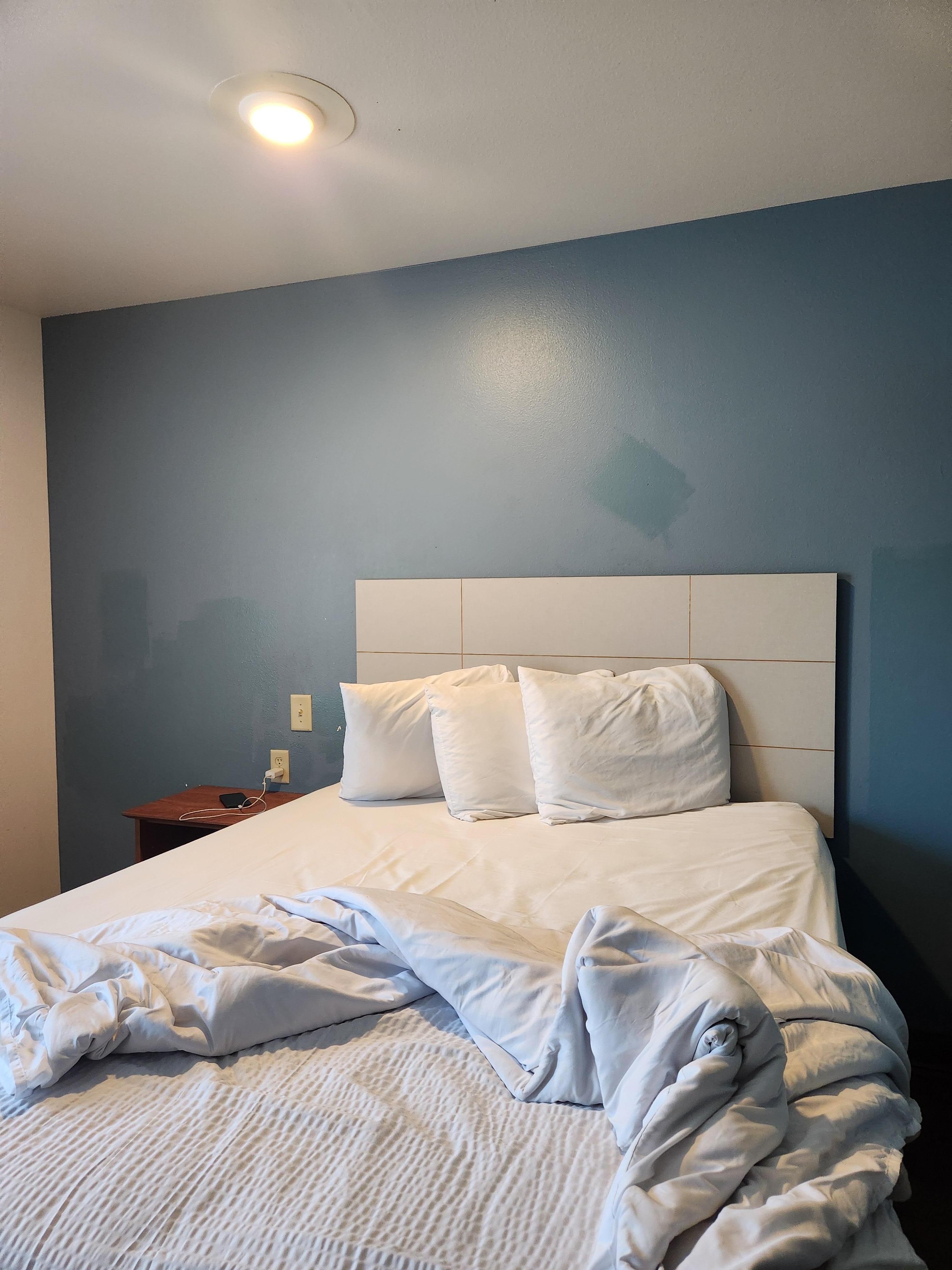 No Lamp .no picture on walls so plain