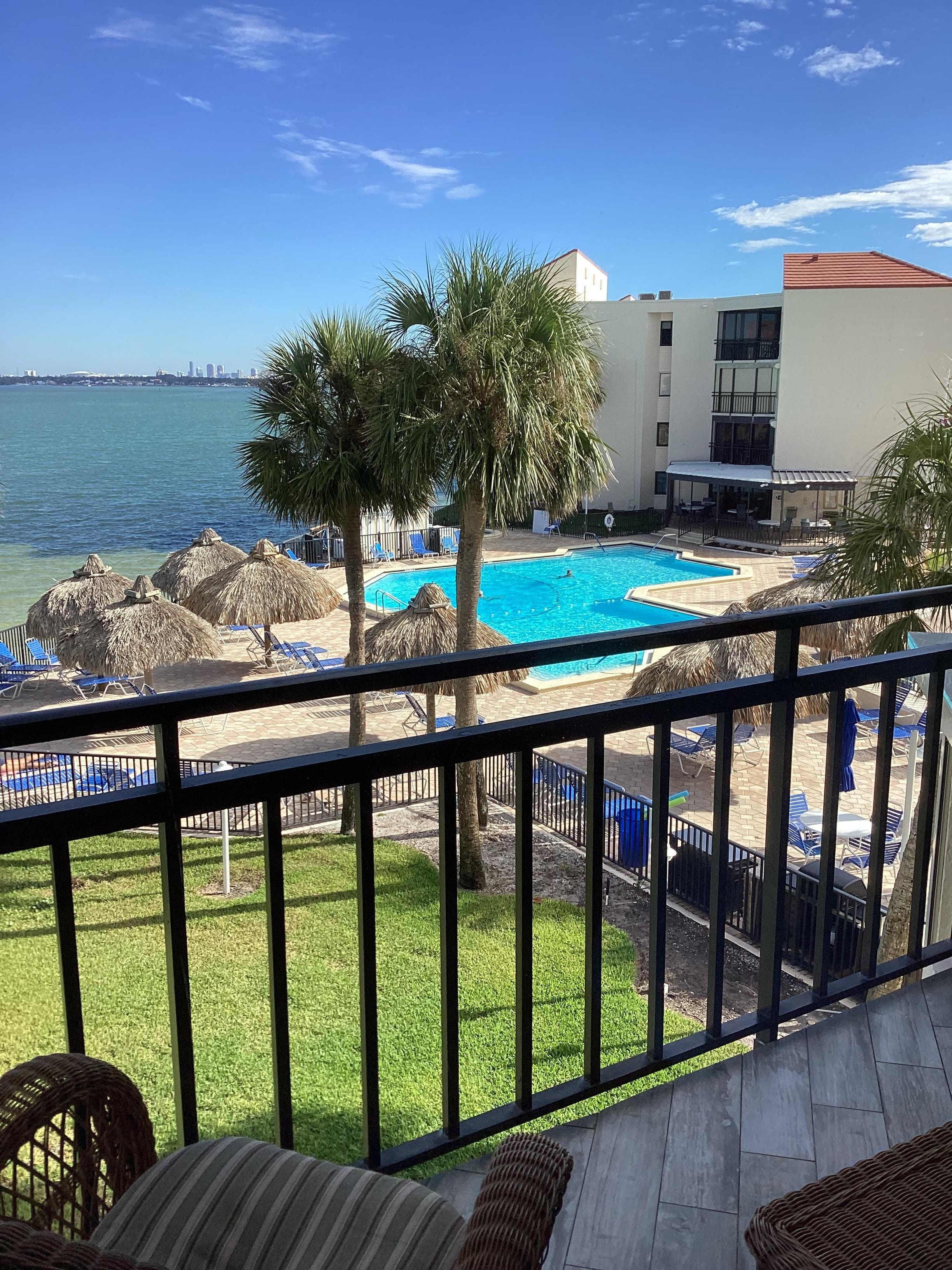 View from balcony of heated pool 84 degrees