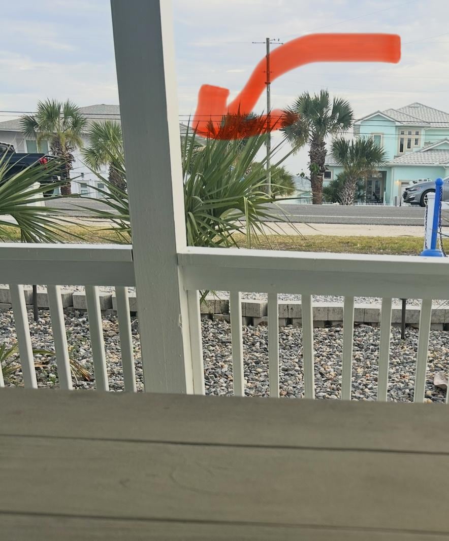 Front porch view from picnic table of Beach Access 48.