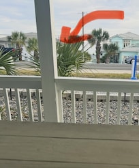 Front porch view from picnic table of Beach Access 48.