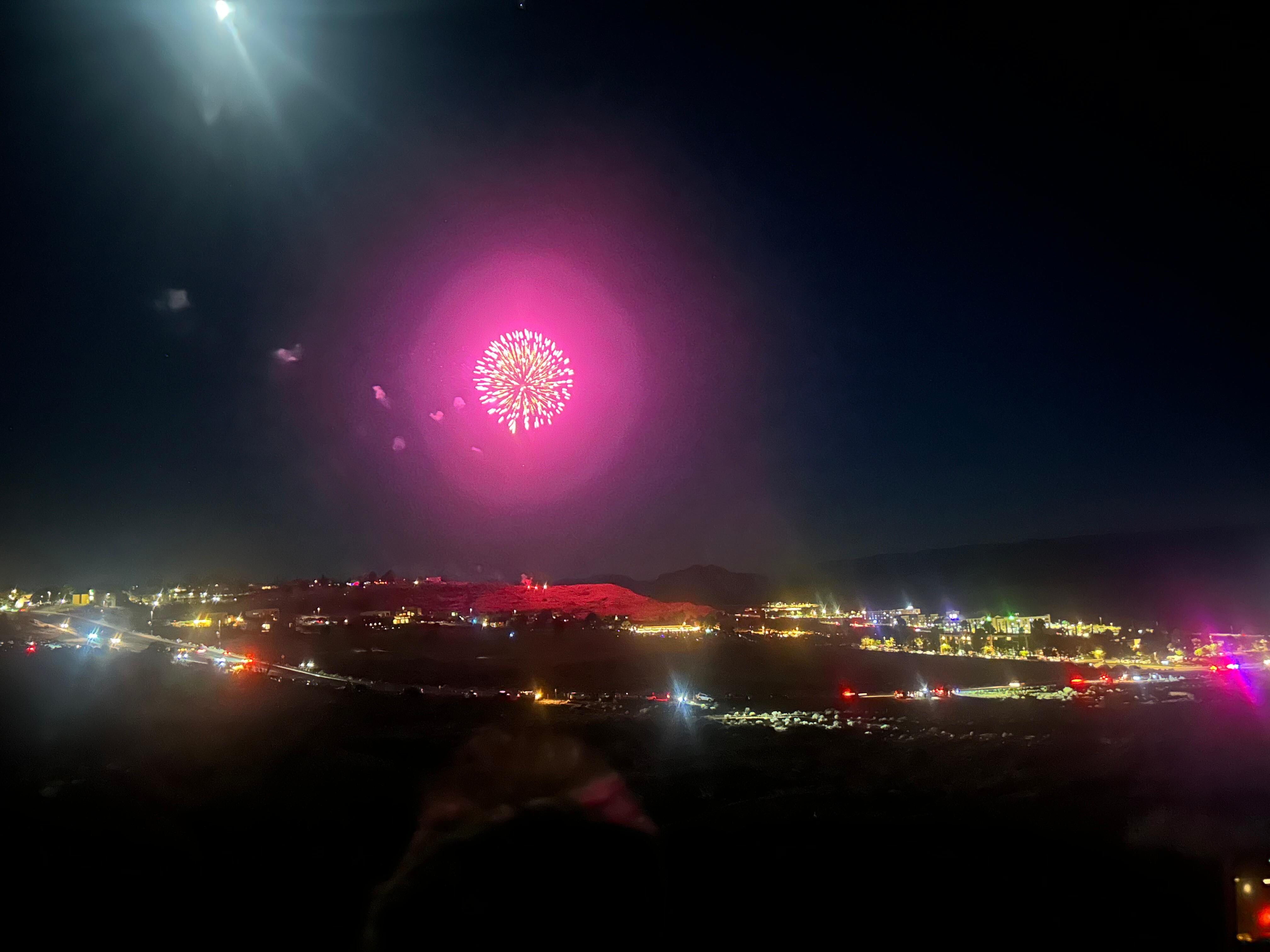 Fireworks from the backyard of the home!