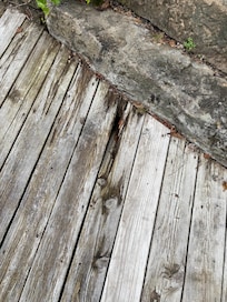 Guests foot went through this hole in decking