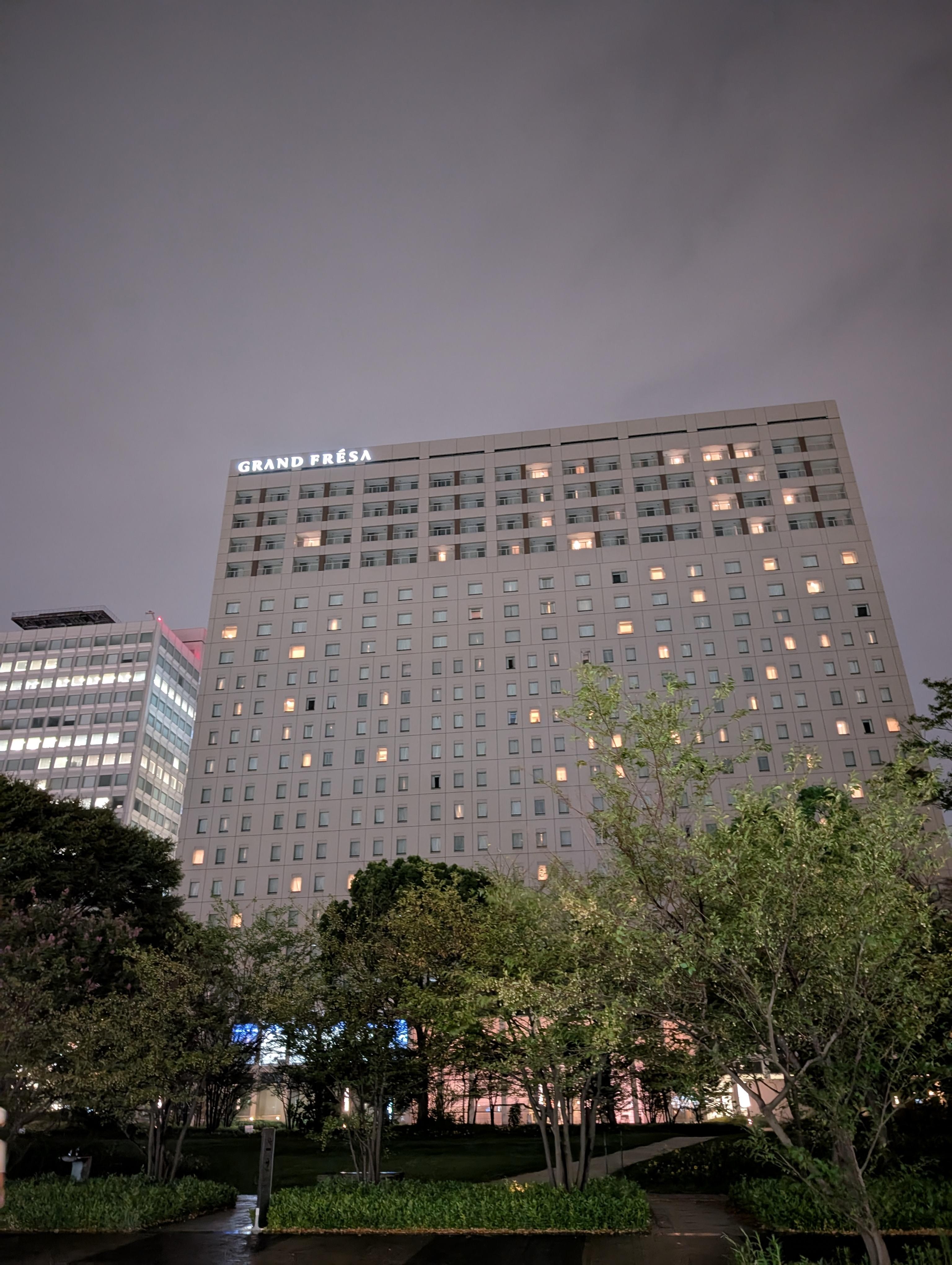 View of Hotel from Garden nearby 
