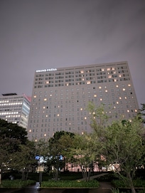 View of Hotel from Garden nearby