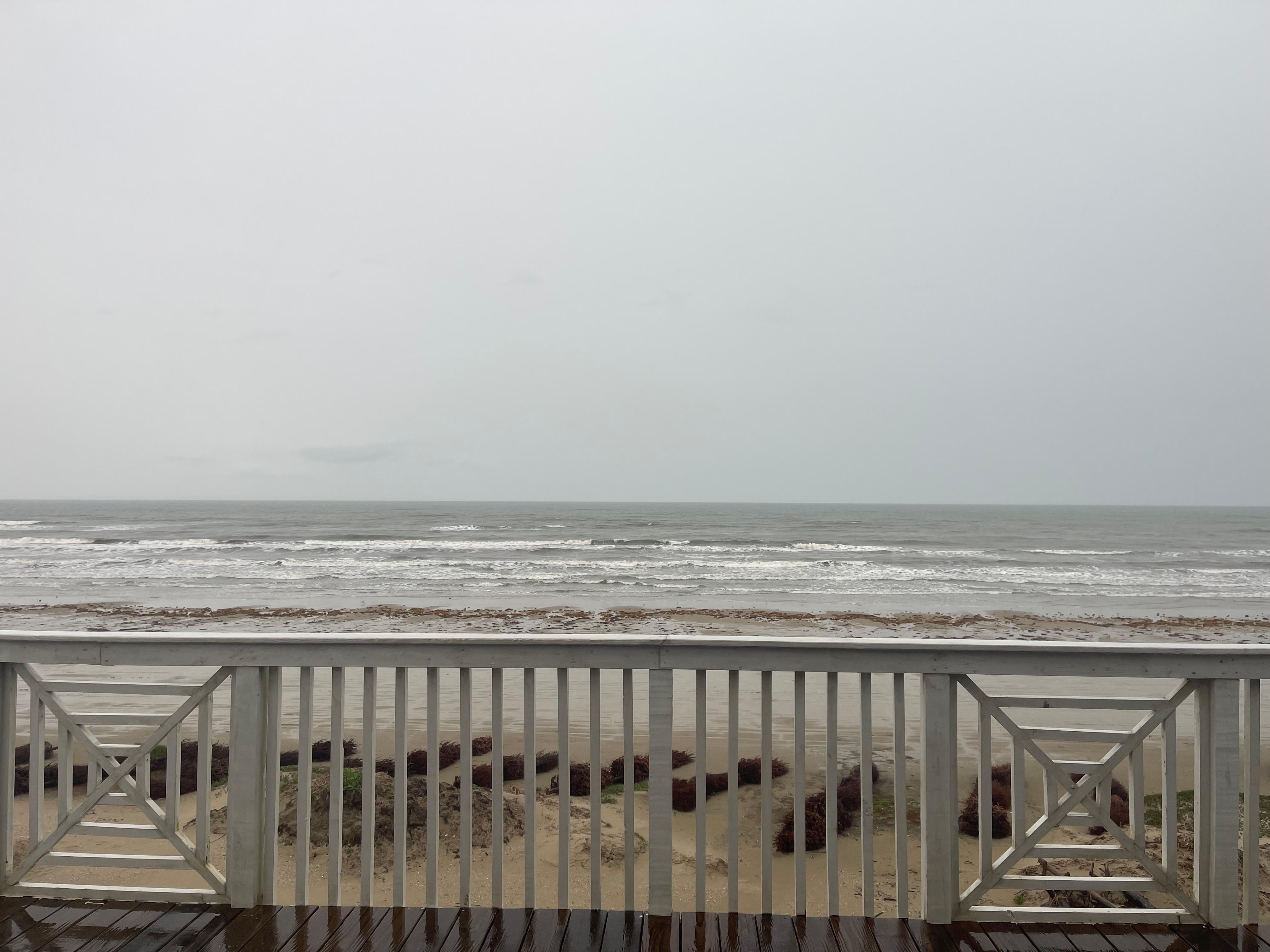 View from the main balcony. Our first day was rainy but cleared up beautifully the rest of our trip! 