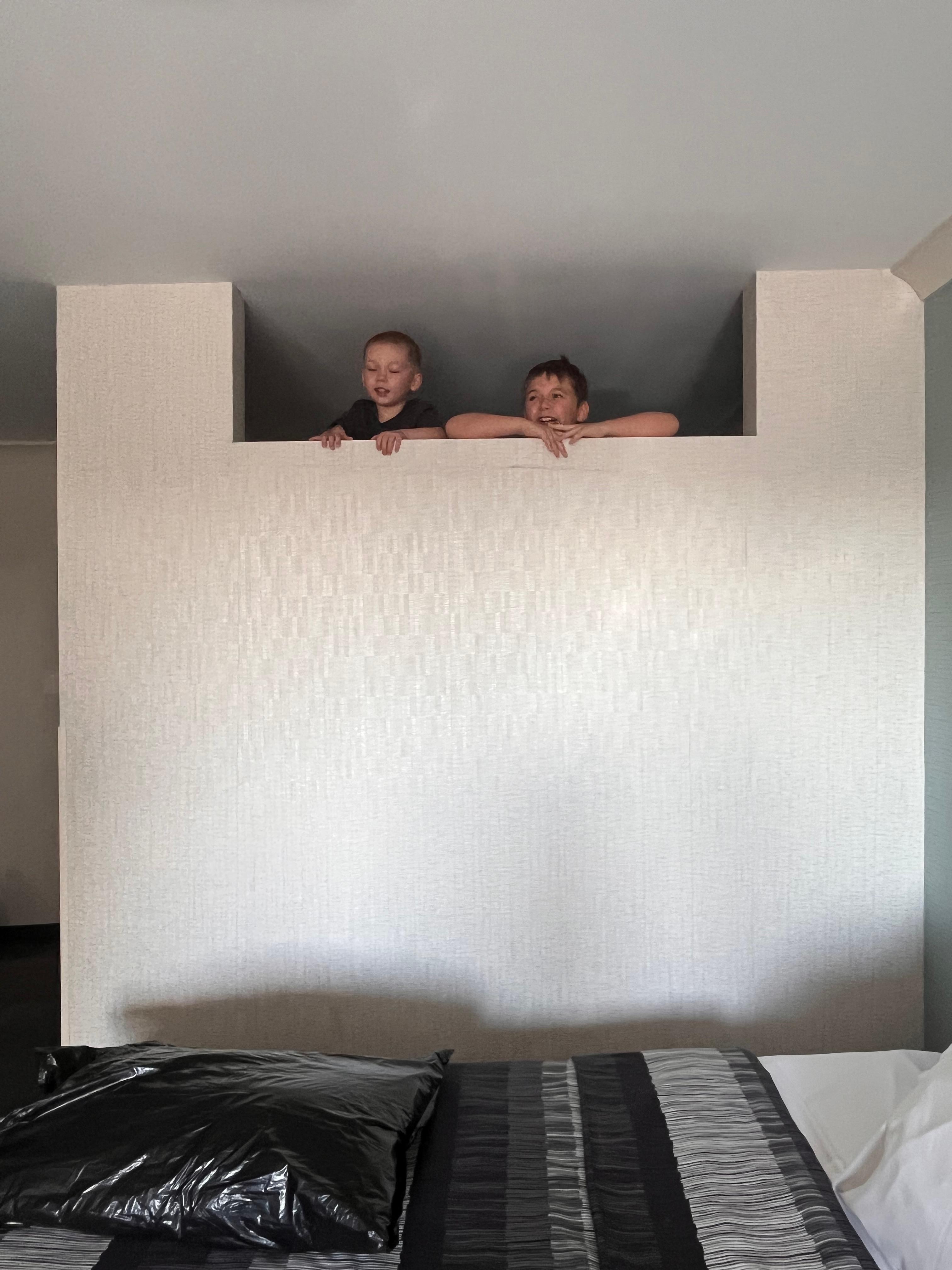 Cool lookout from the top bunk into the main area