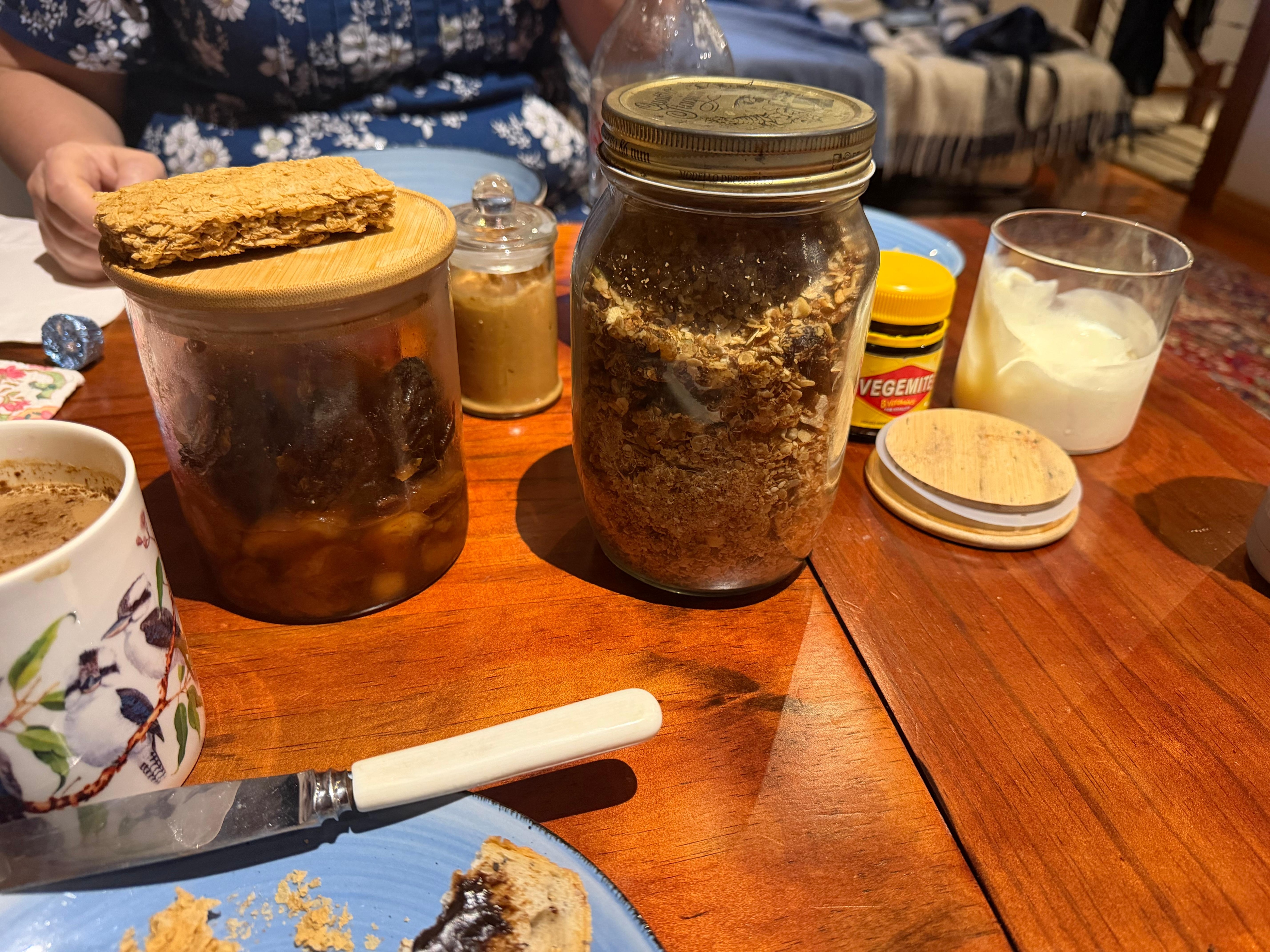 Breakfast items provided by host