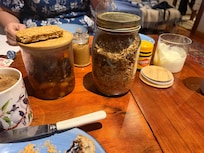 Breakfast items provided by host