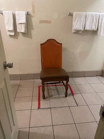 Chair “protecting” the basement trap door