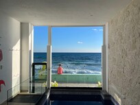 My wife enjoying the Caribbean from the walk way.