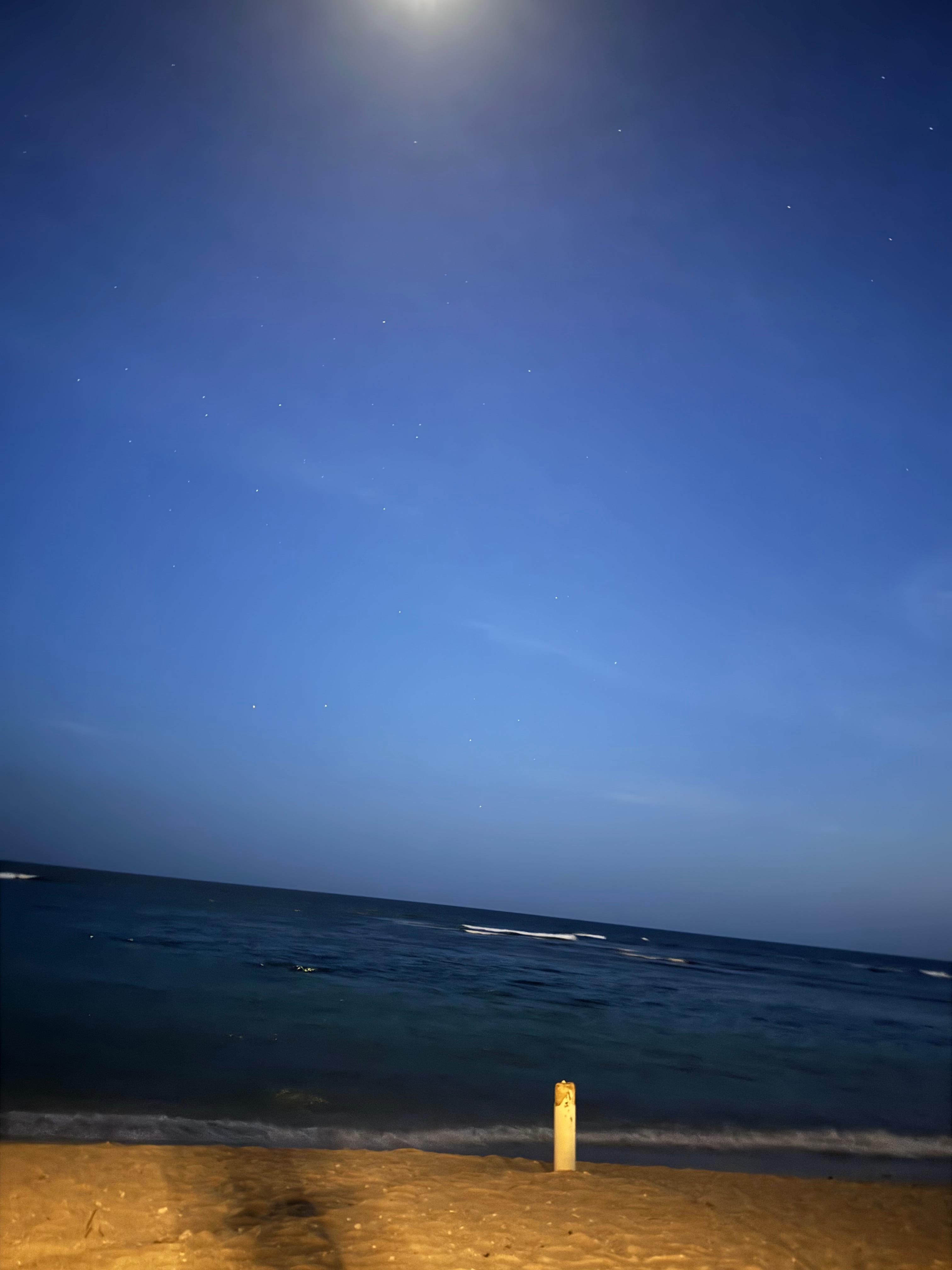 Full moon at the beach.