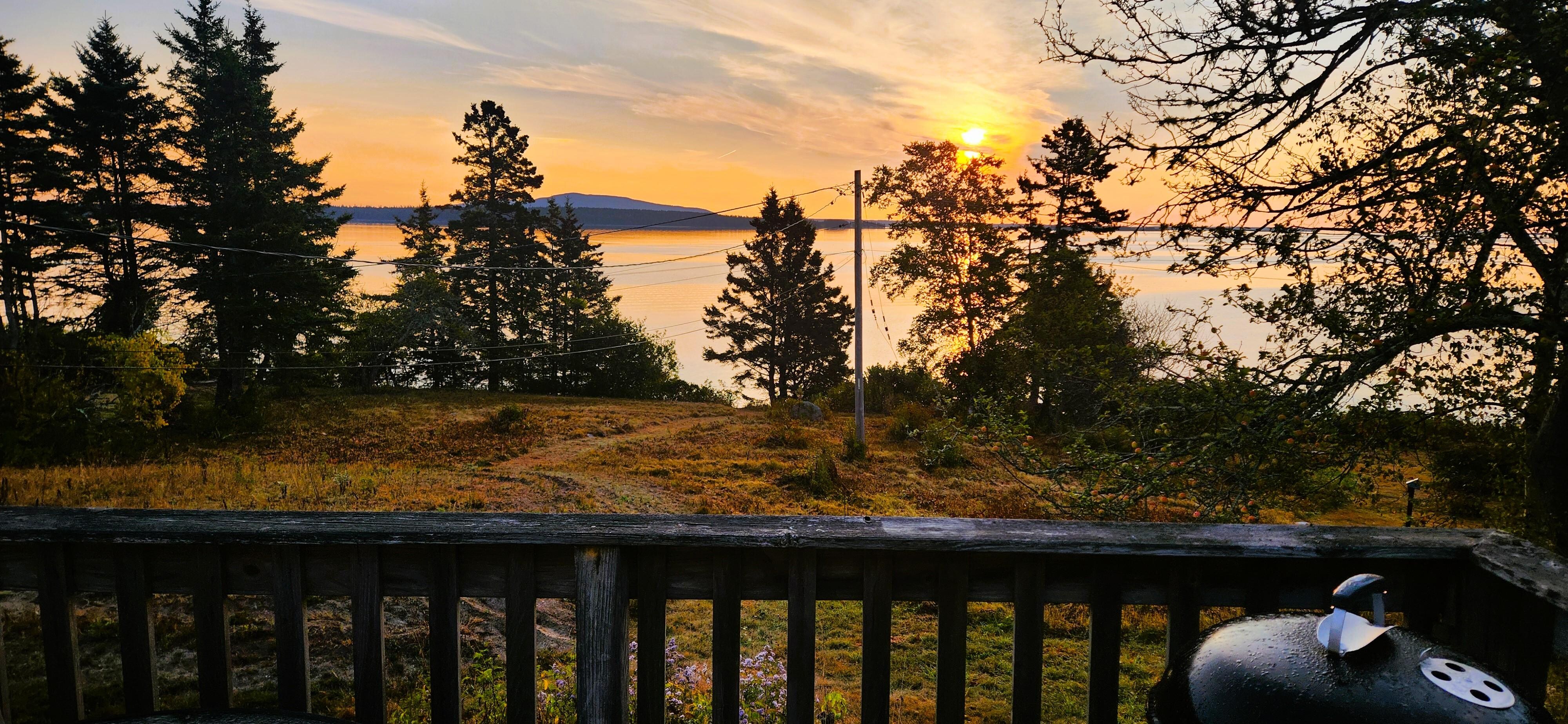 Sunrise over Acadia from the deck