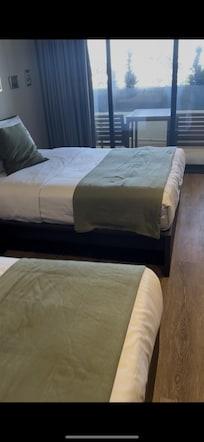 Our room - decent size with comfortable beds