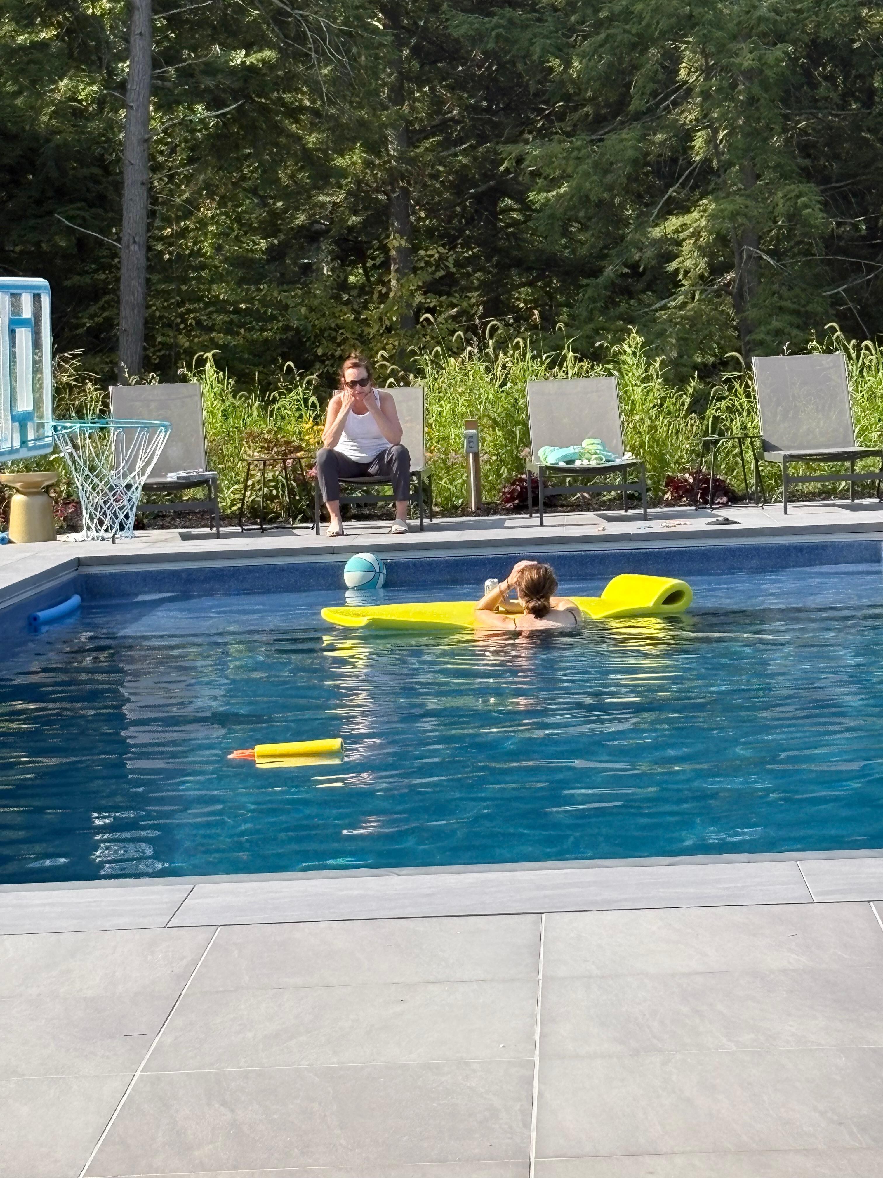 Lounging in the pool