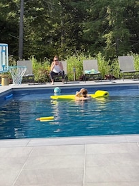 Lounging in the pool