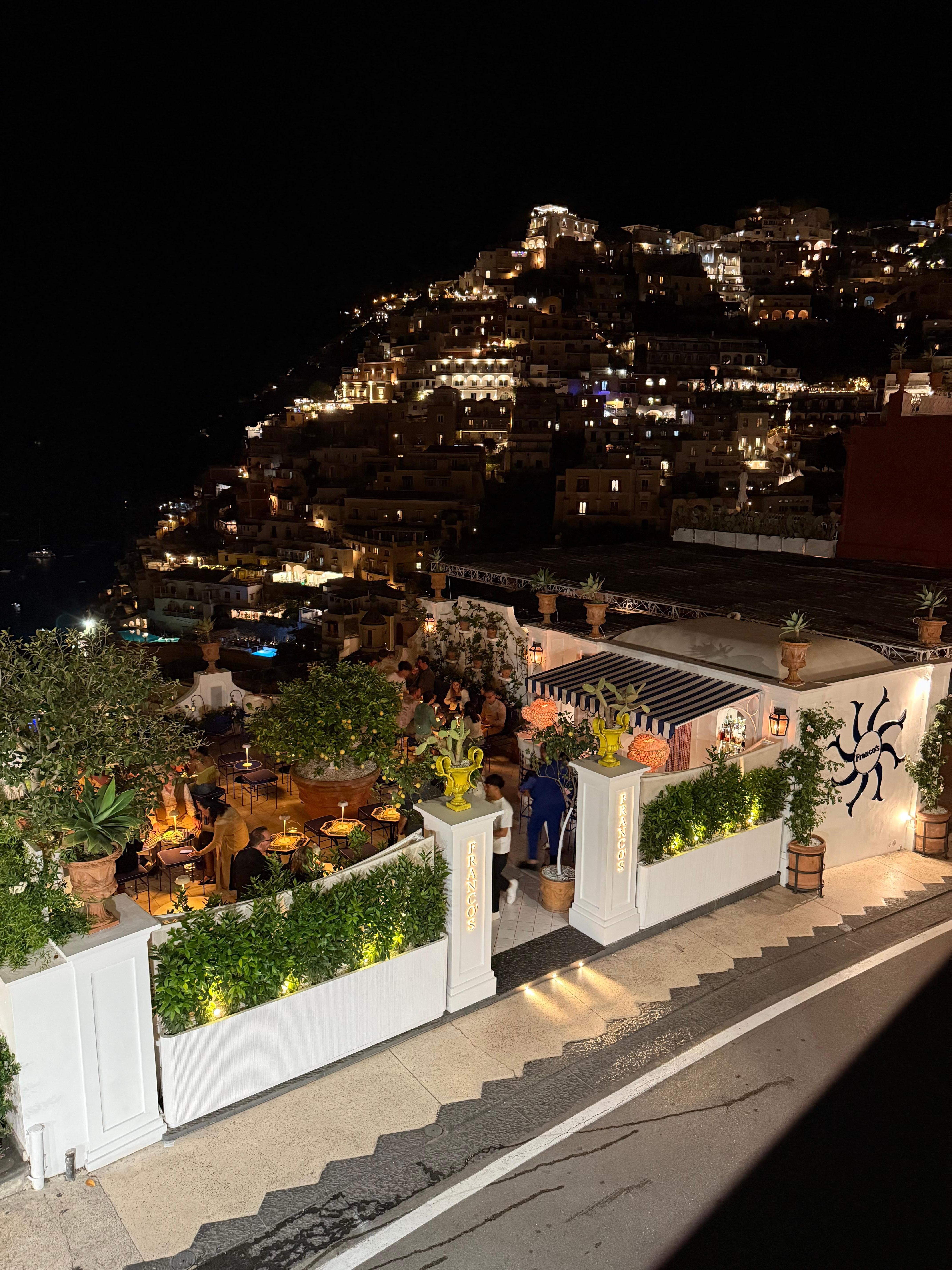 View from the terrace by night. 