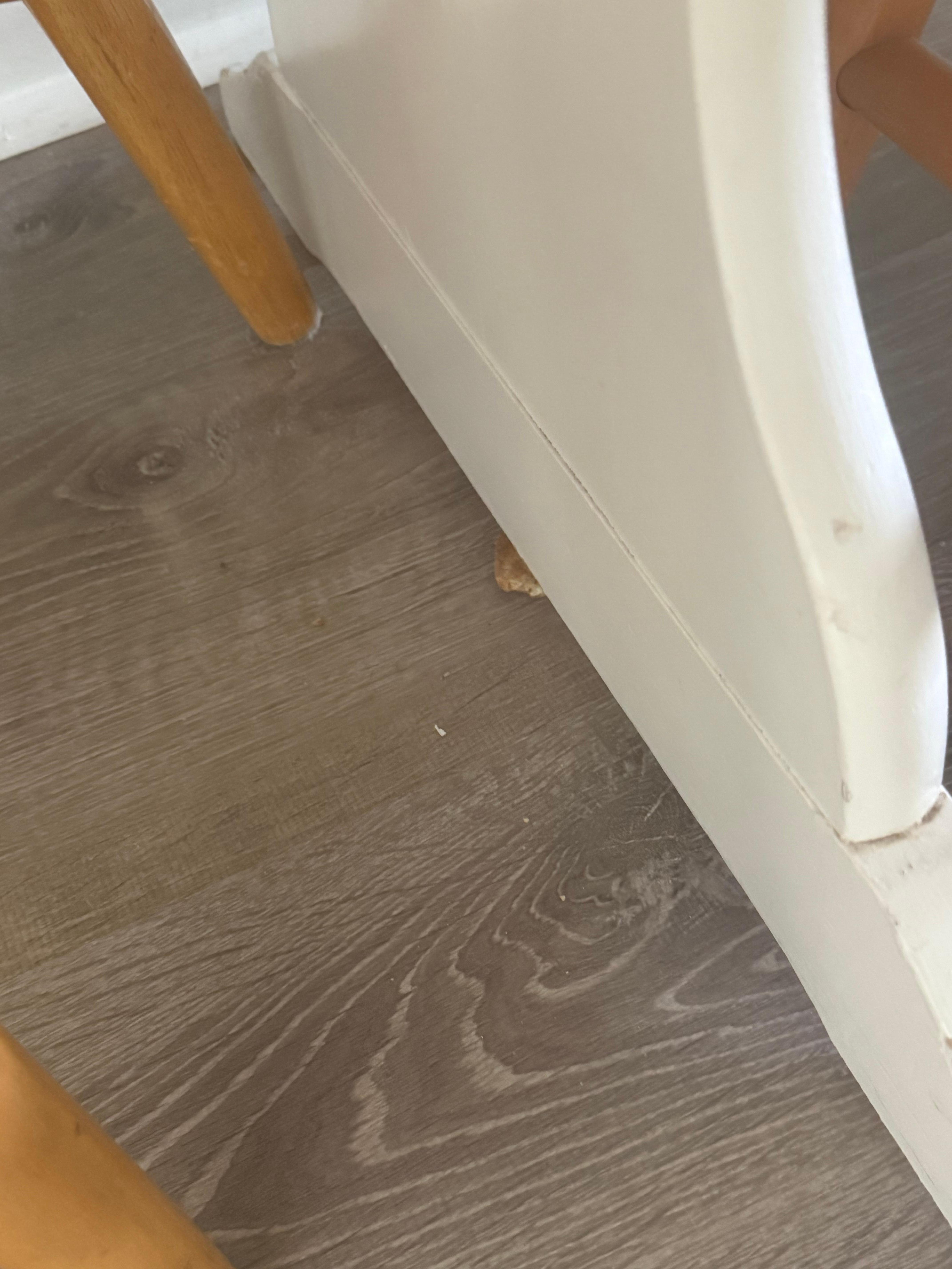 Trash under table