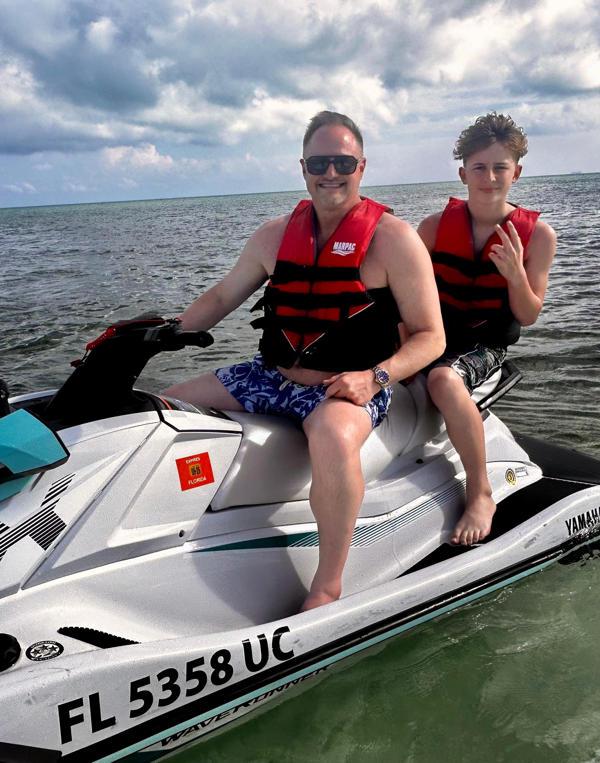 Jet Ski tour of Gulf and Atlantic. Very fun. 1.5 hours was $172.