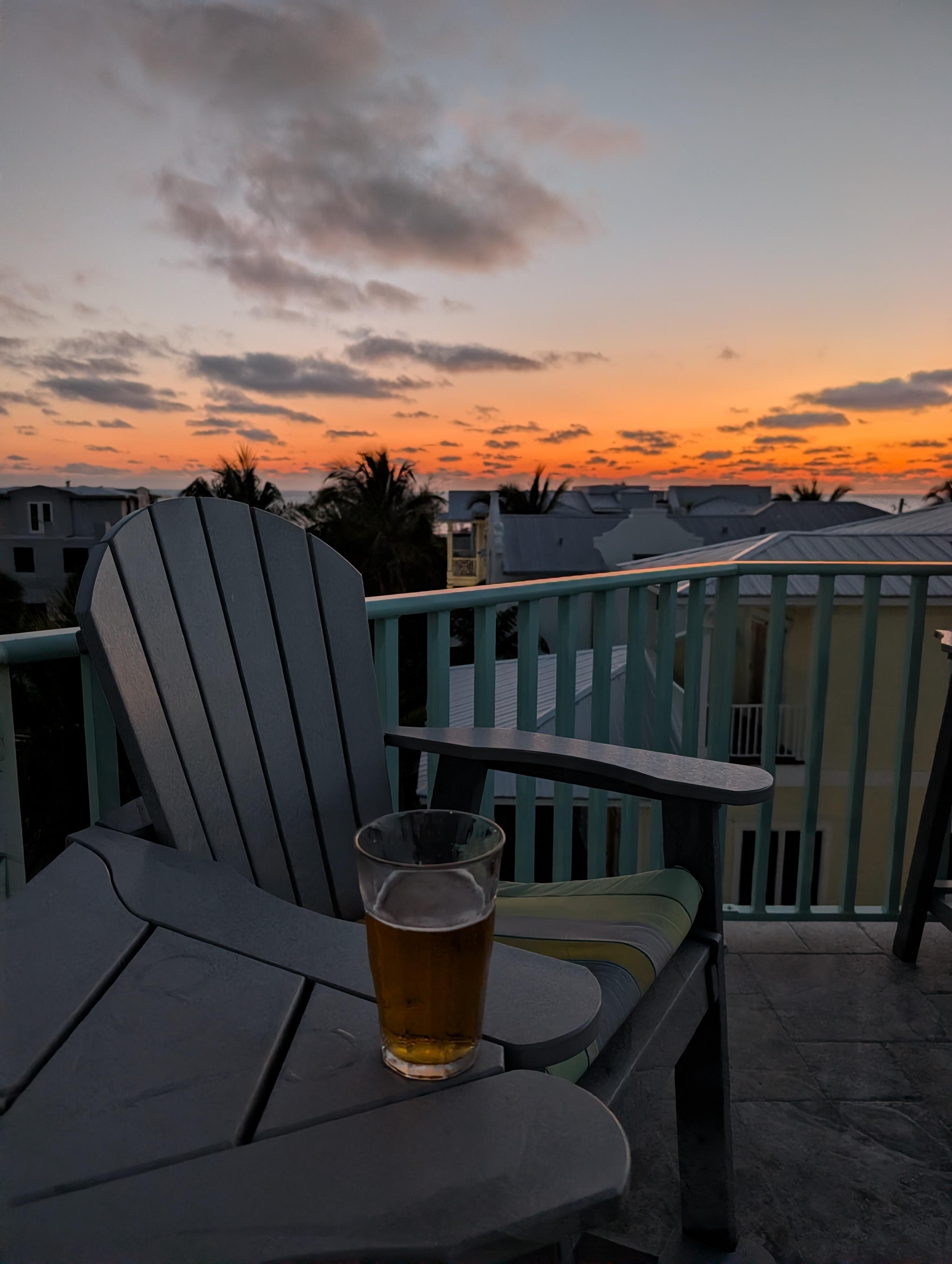 Sunset happy hour on rooftop