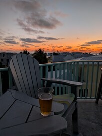 Sunset happy hour on rooftop