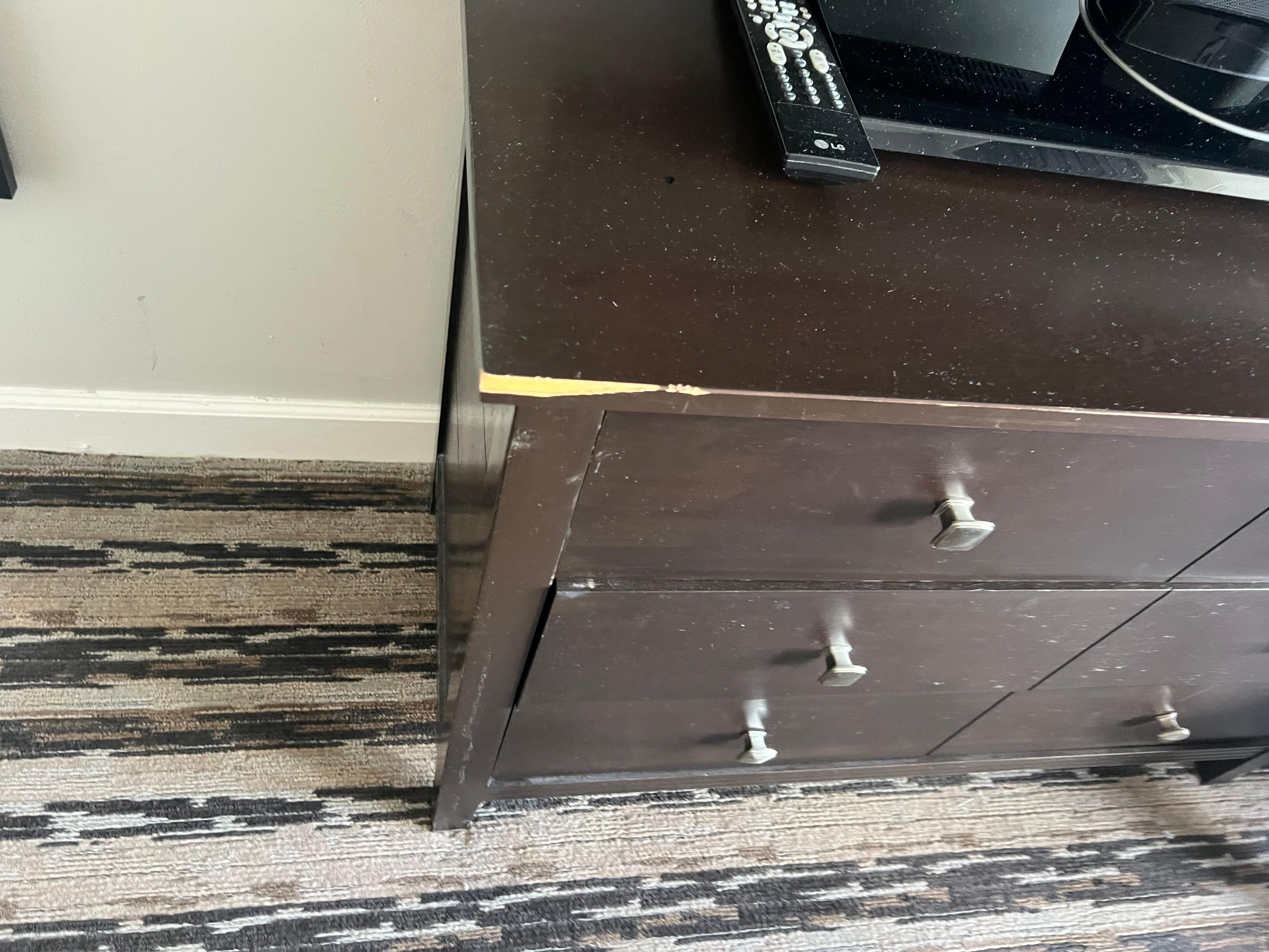 The furniture is old, worn down, and just needs to be replaced.