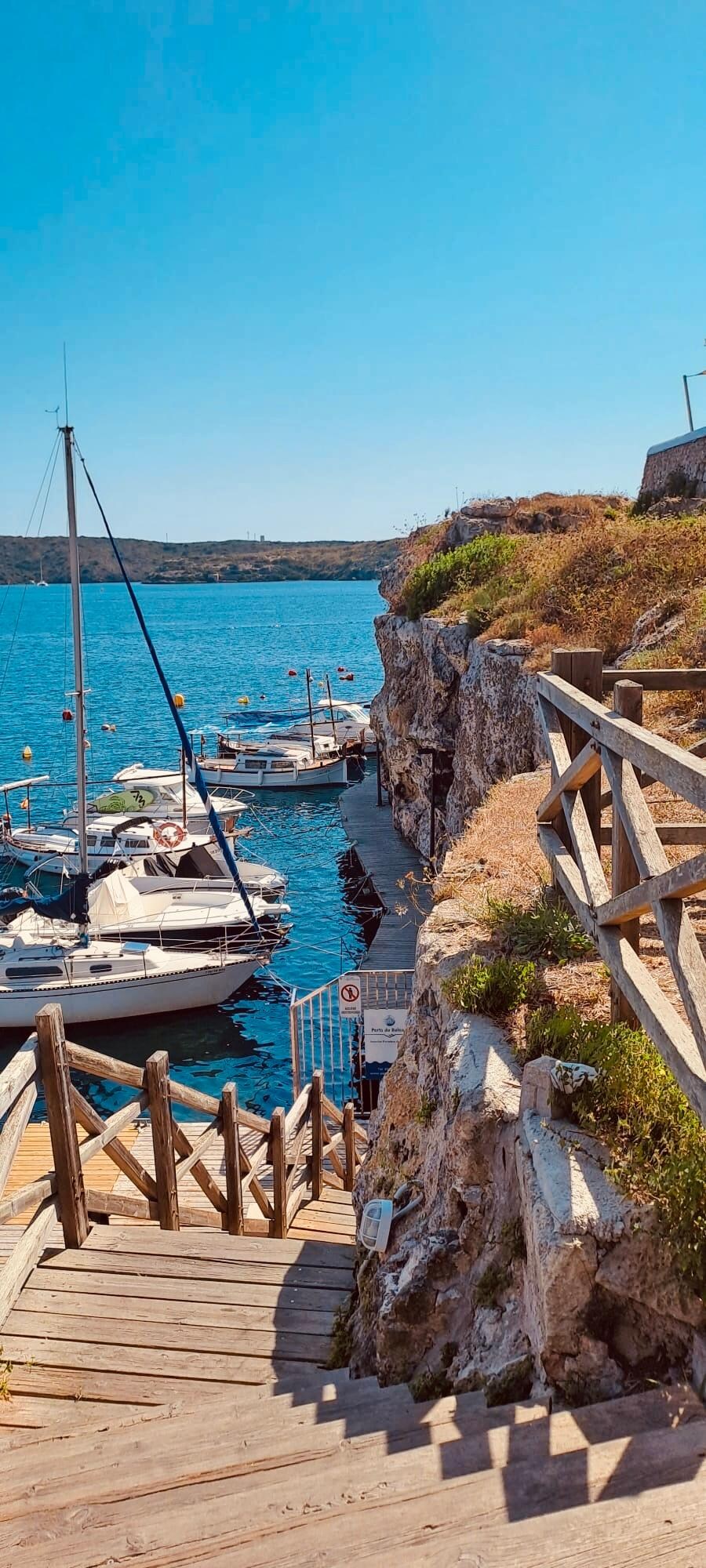 Steps down to moorings