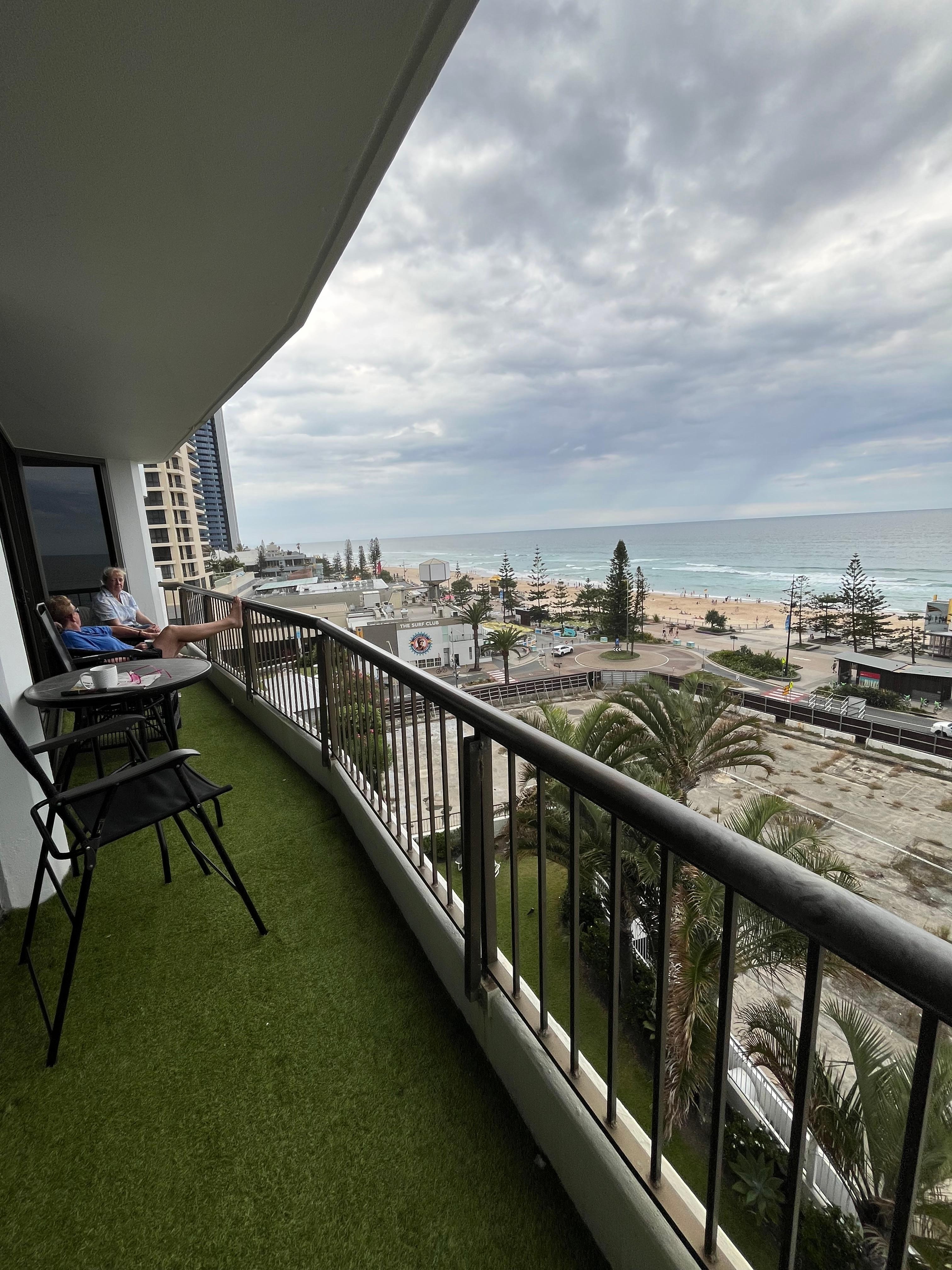 Balcony overlooking beach 