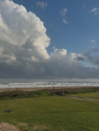 View of the beach from my balcony.
