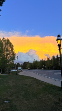 Sunset near the townhouse