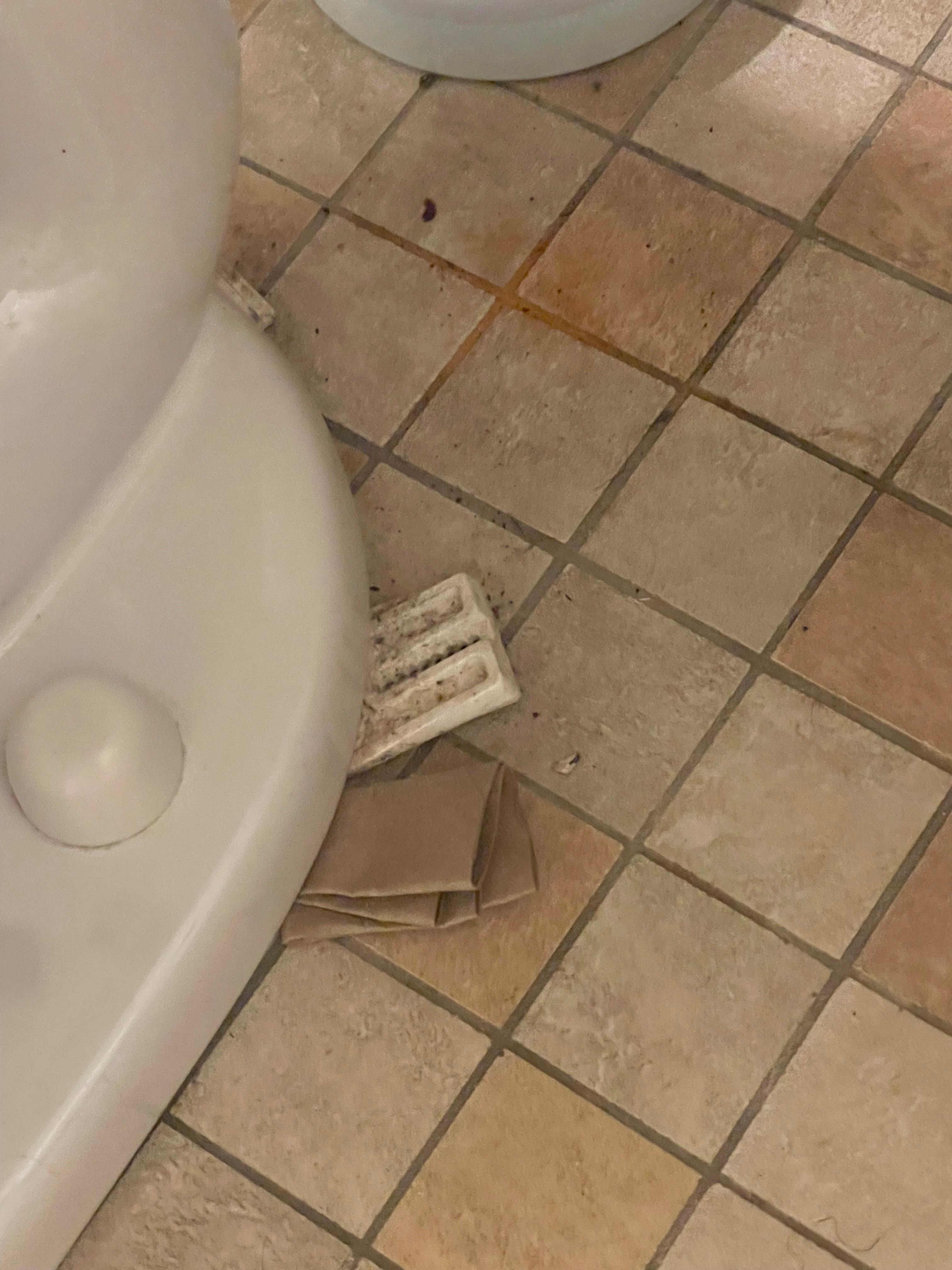 Commode rocks and this is what is there to try and keep it from rocking. 