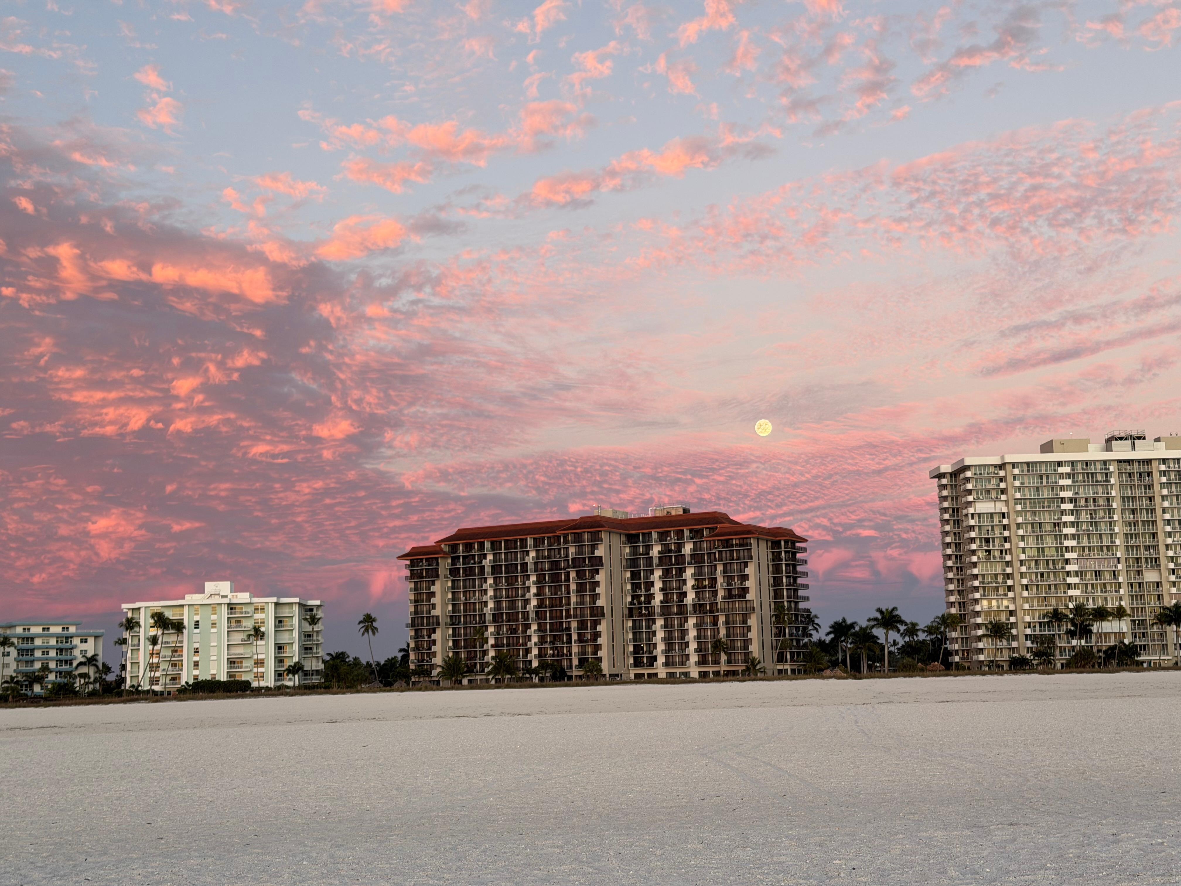 Tradewinds from the beach at sunset