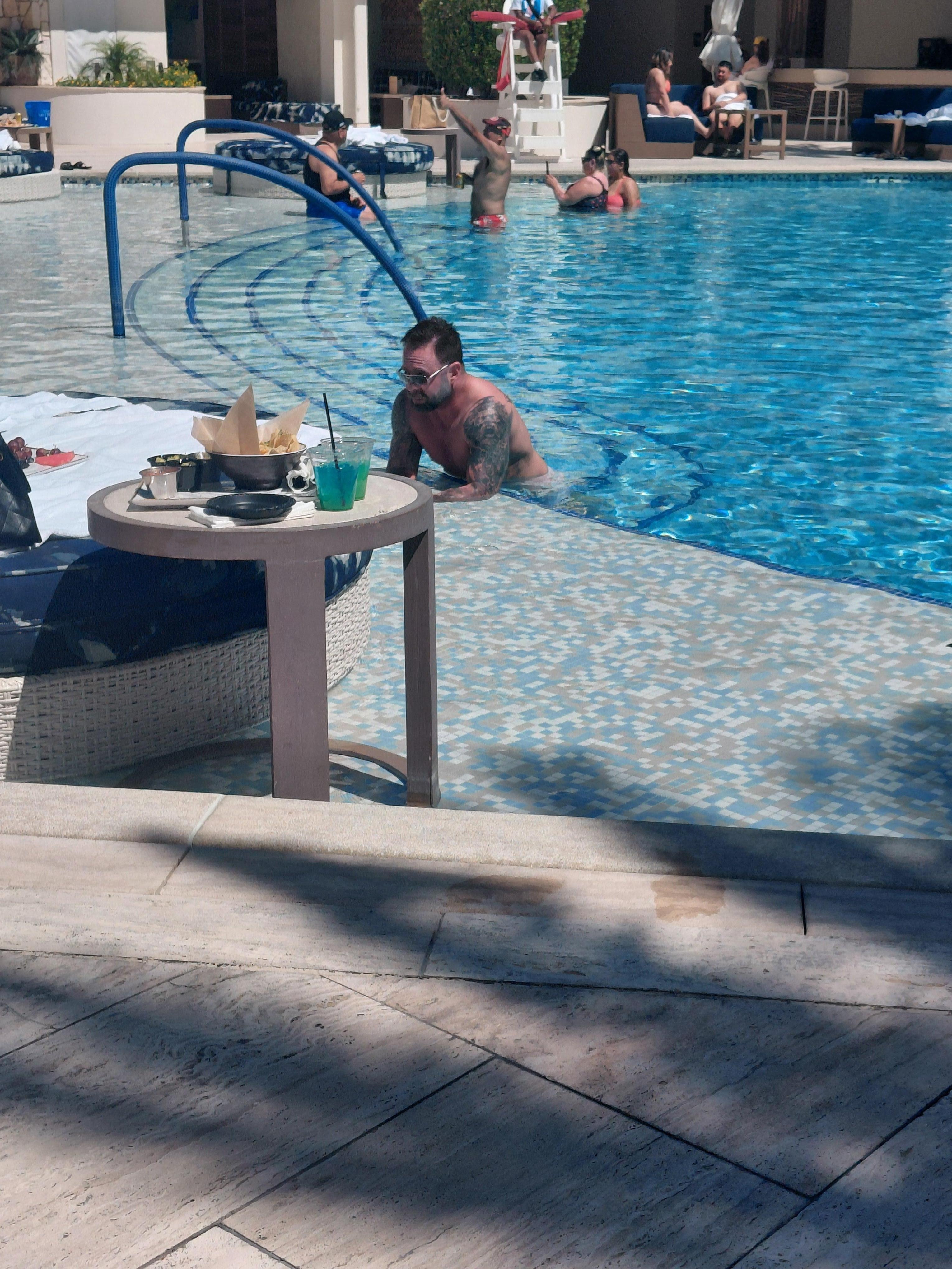 The pool was so warm. 