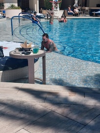 The pool was so warm.