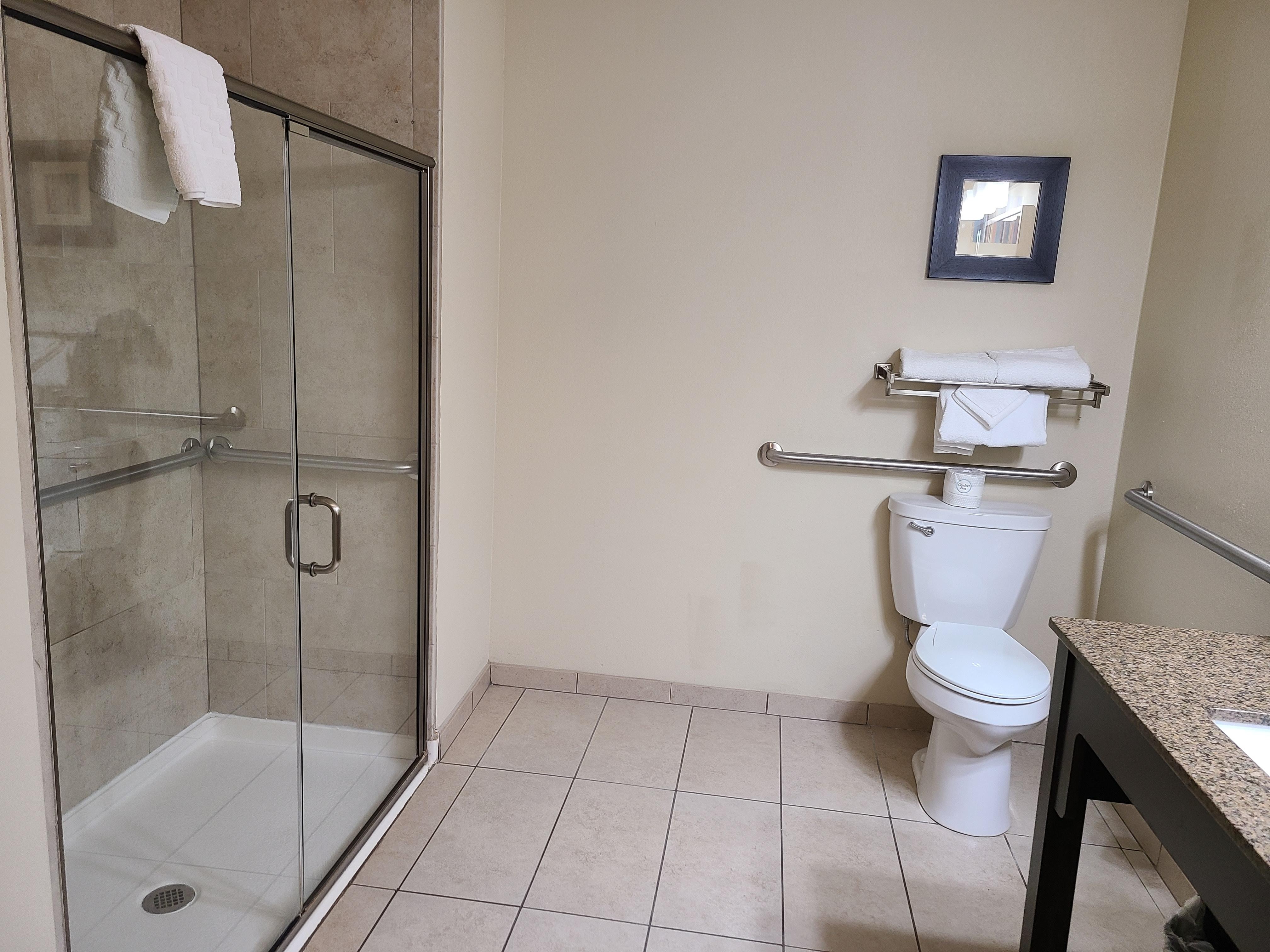 Walk-in shower, cool sink and faucet 